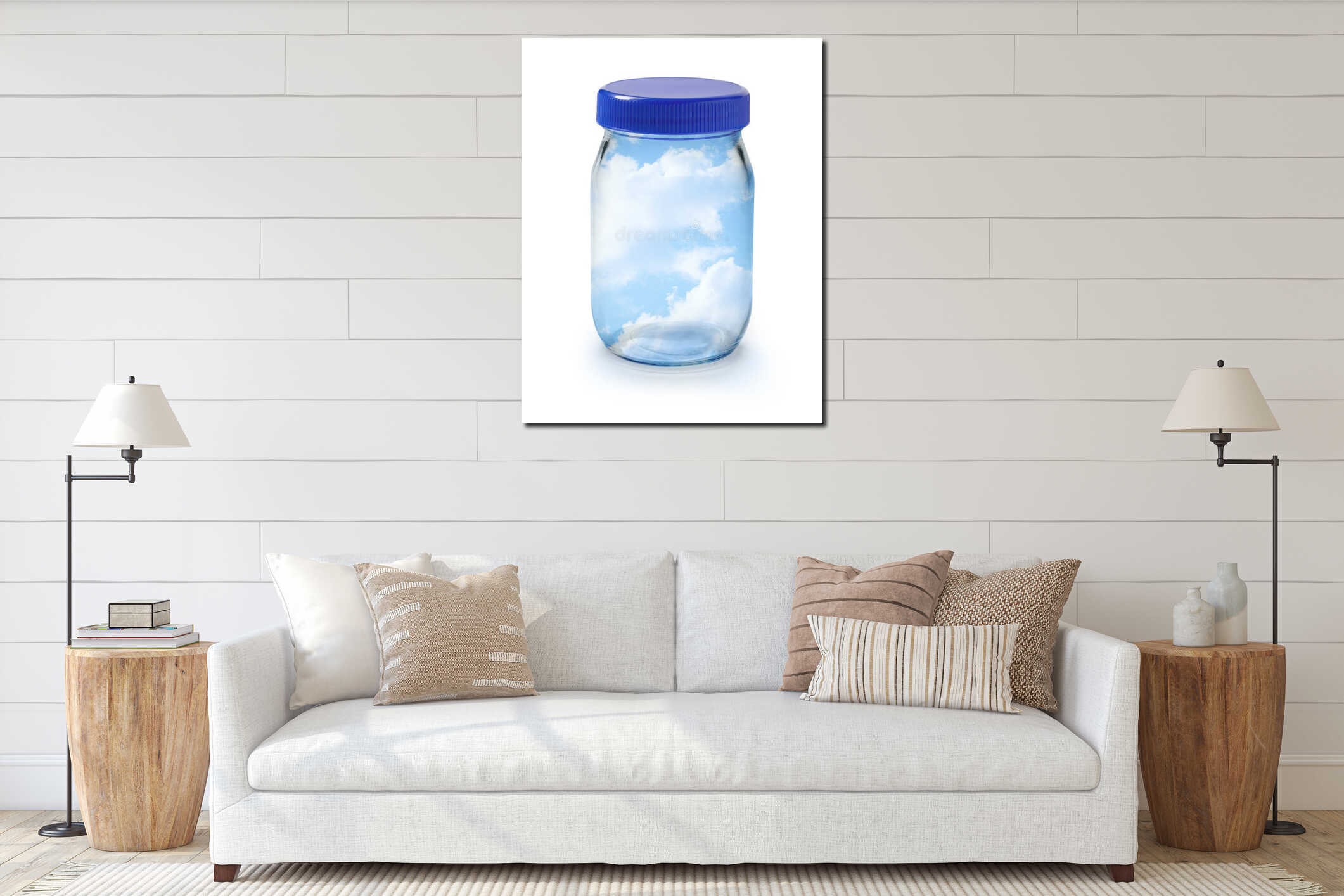 Canvas hanging interior mockup