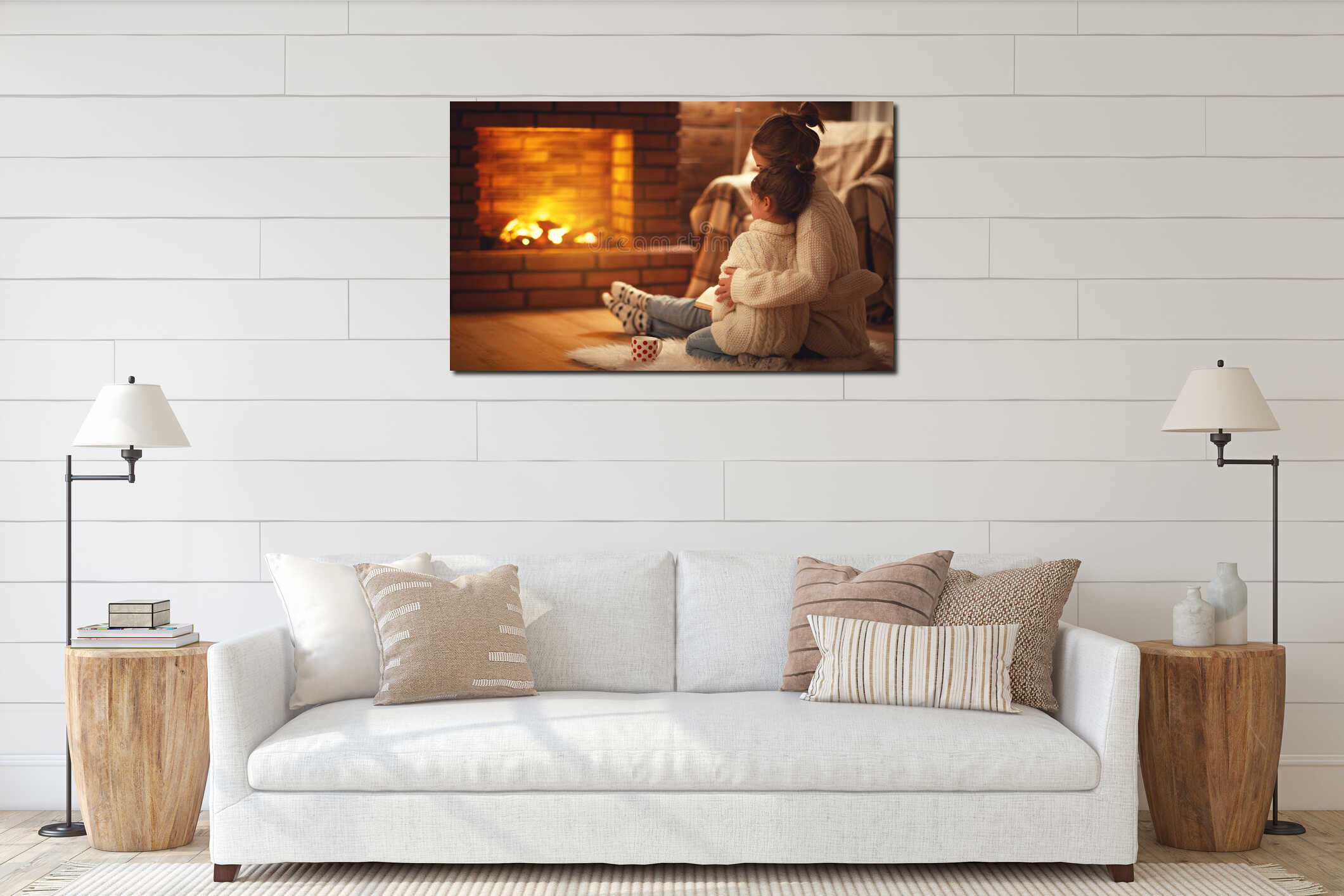 Canvas hanging interior mockup