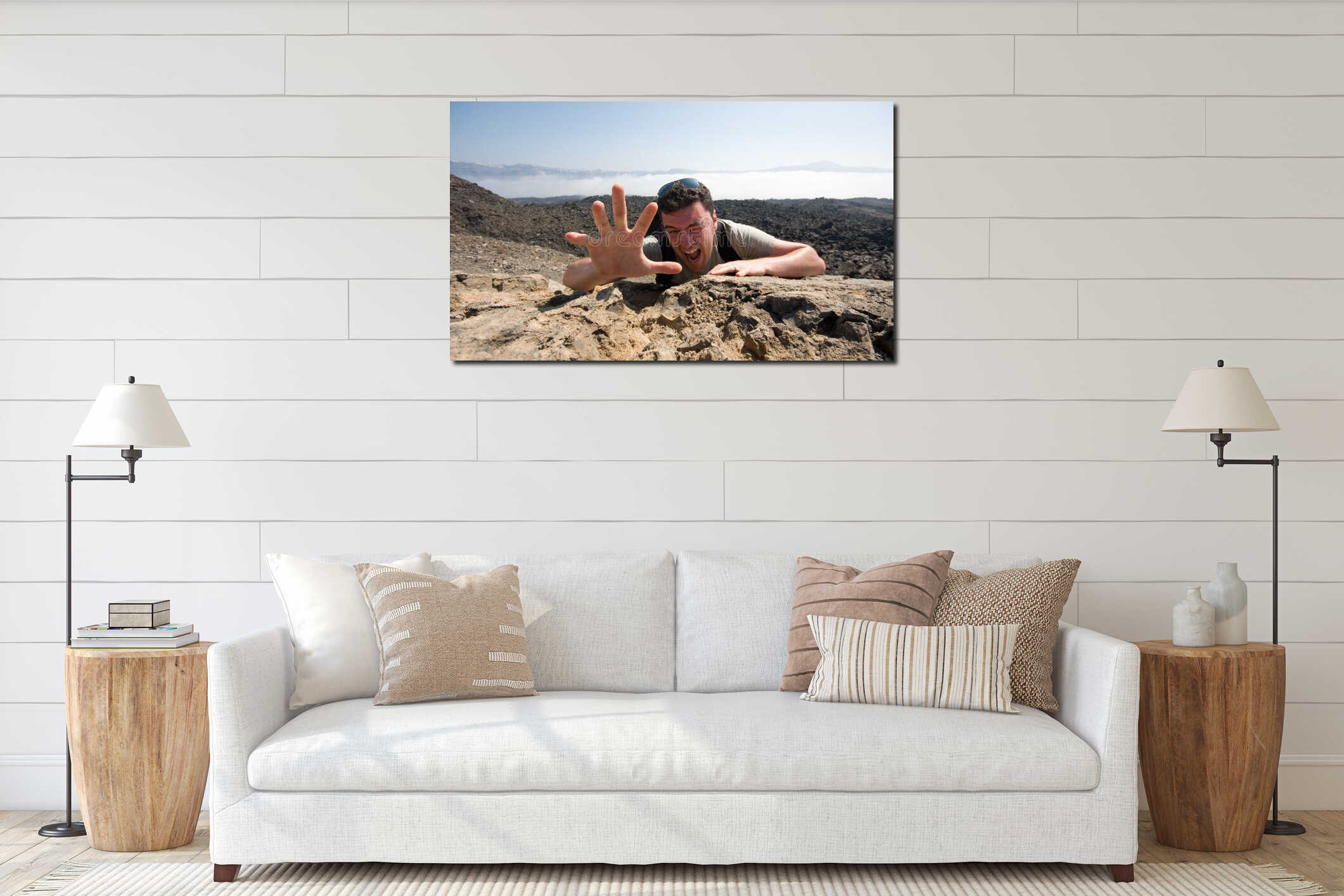 Canvas hanging interior mockup