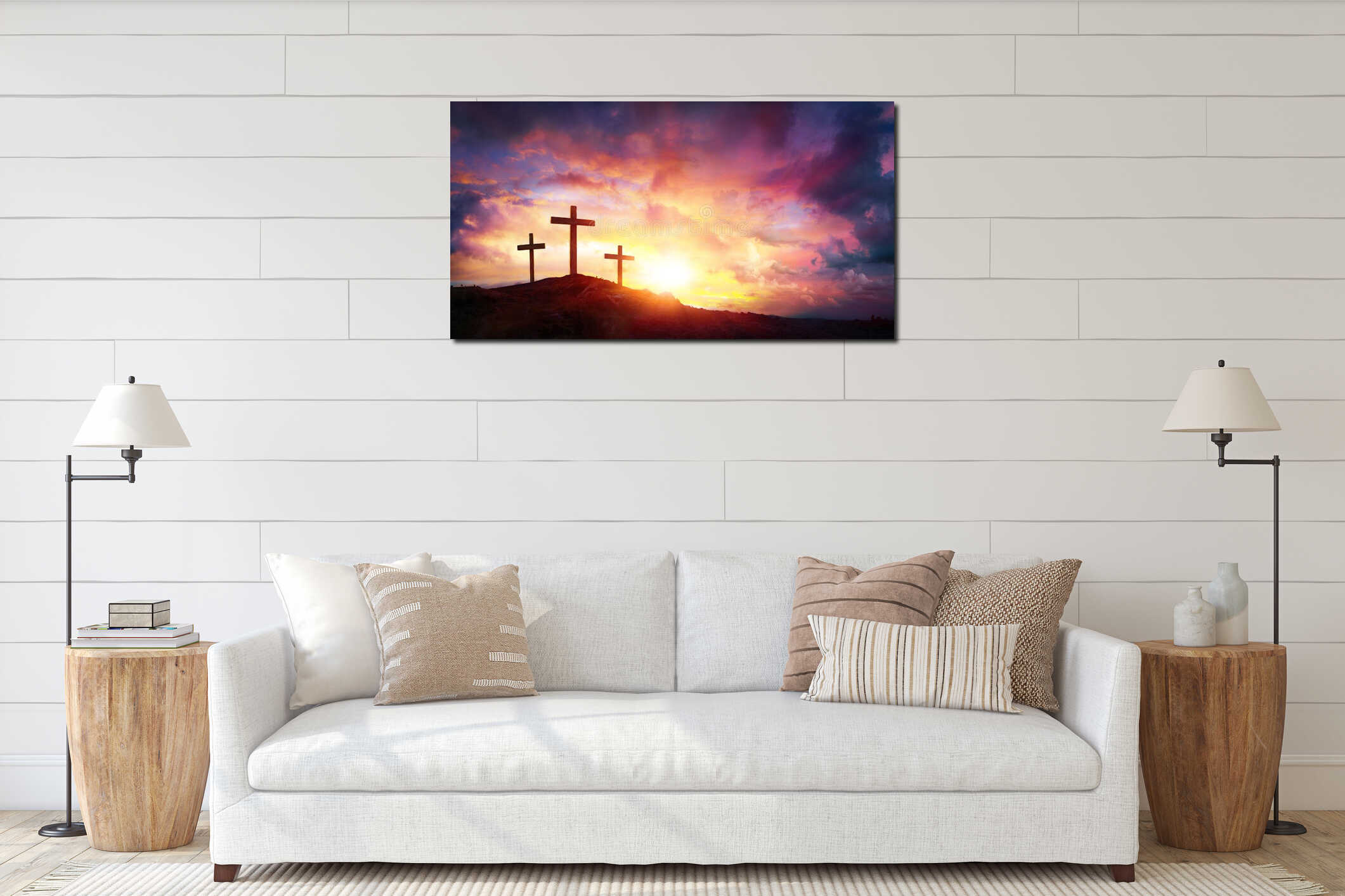 Canvas hanging interior mockup