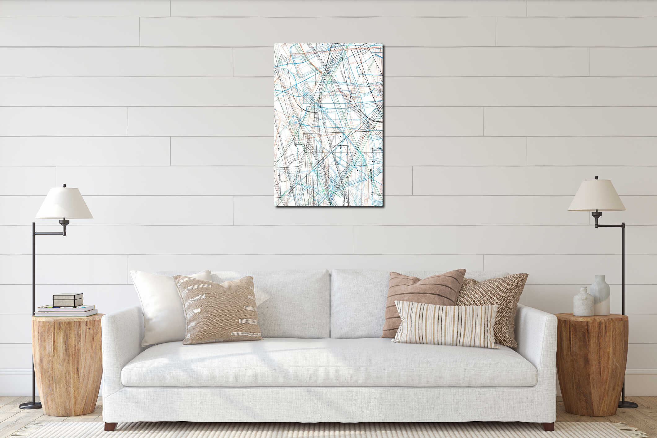 Canvas hanging interior mockup