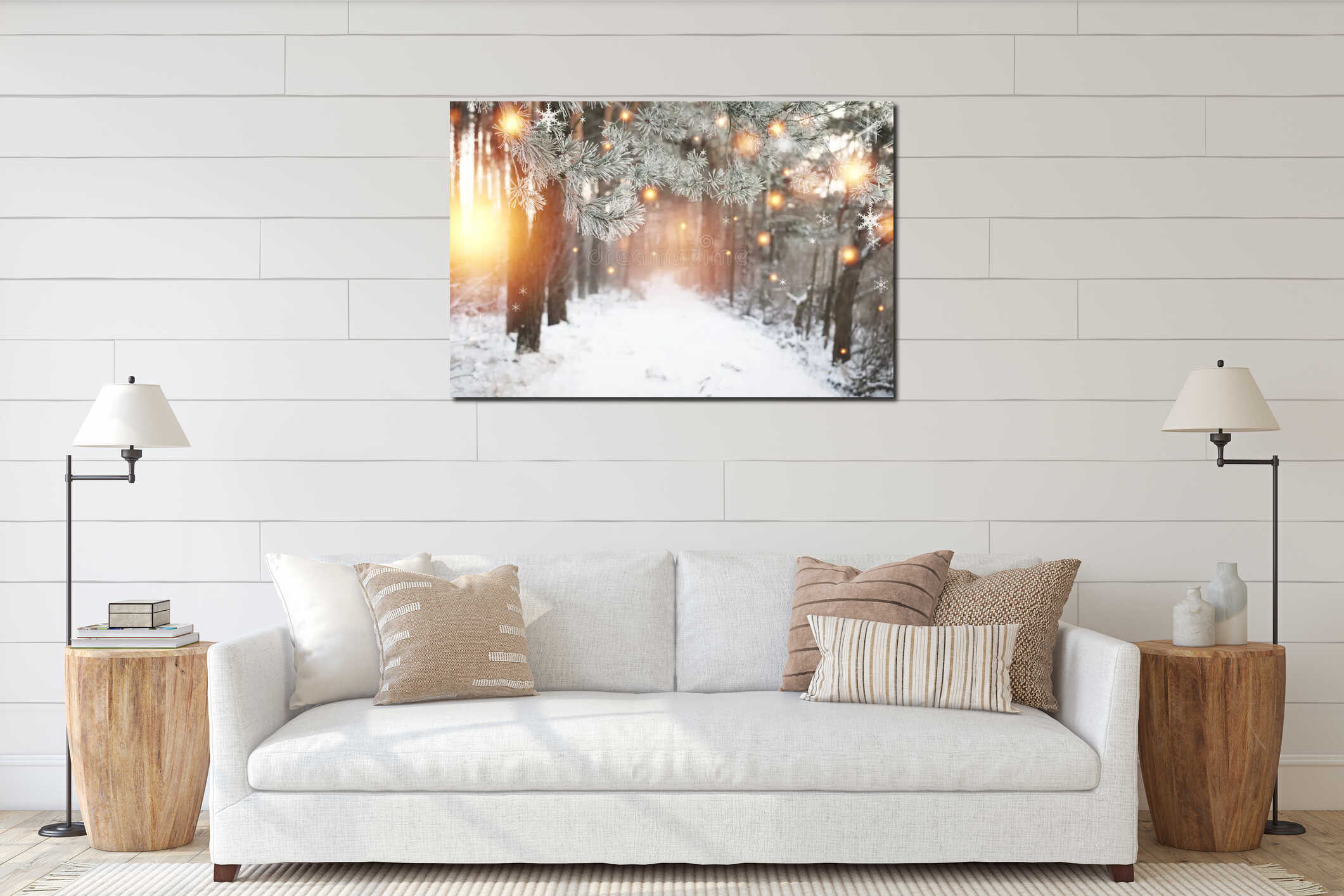 Canvas hanging interior mockup