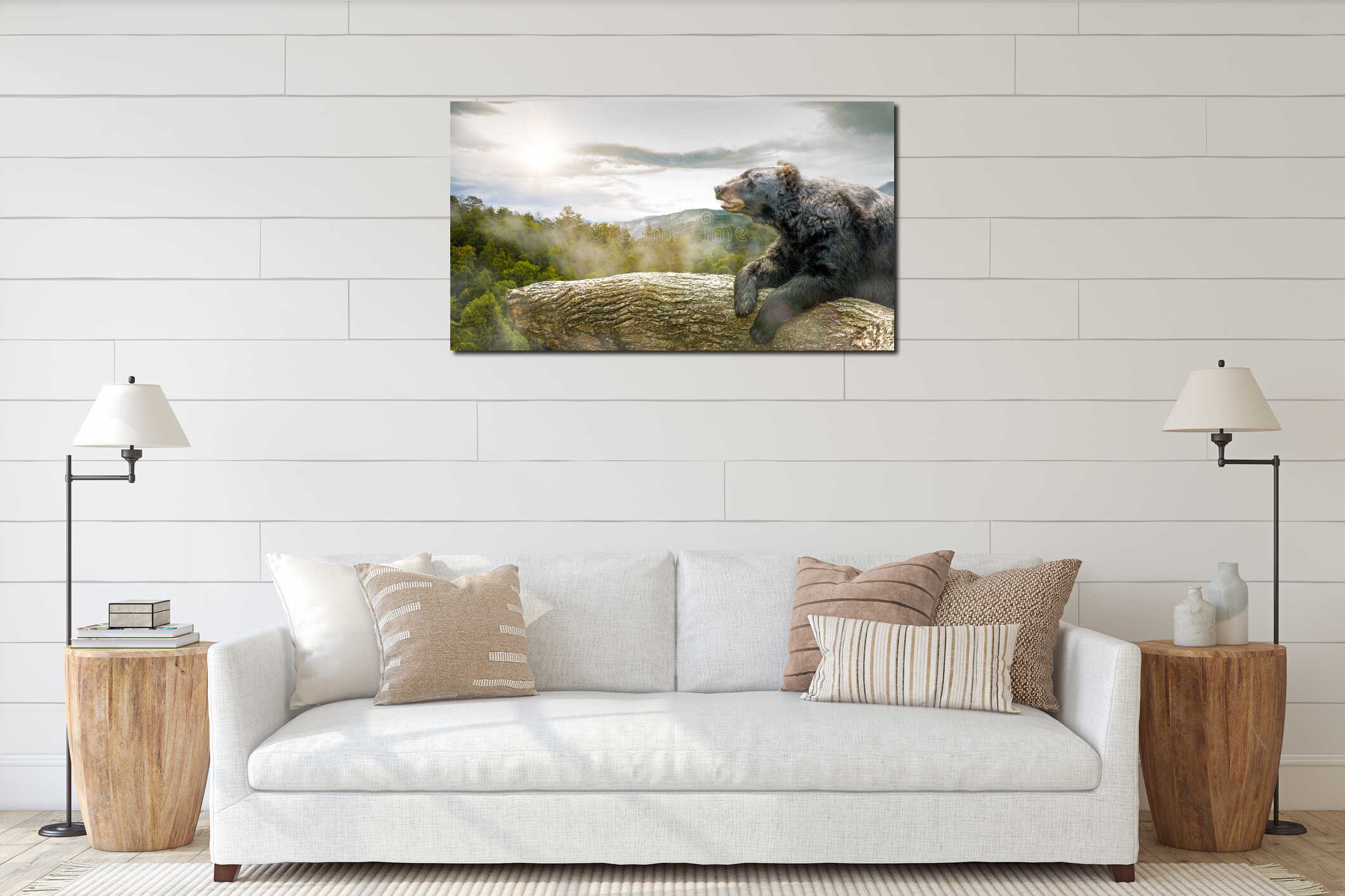 Canvas hanging interior mockup
