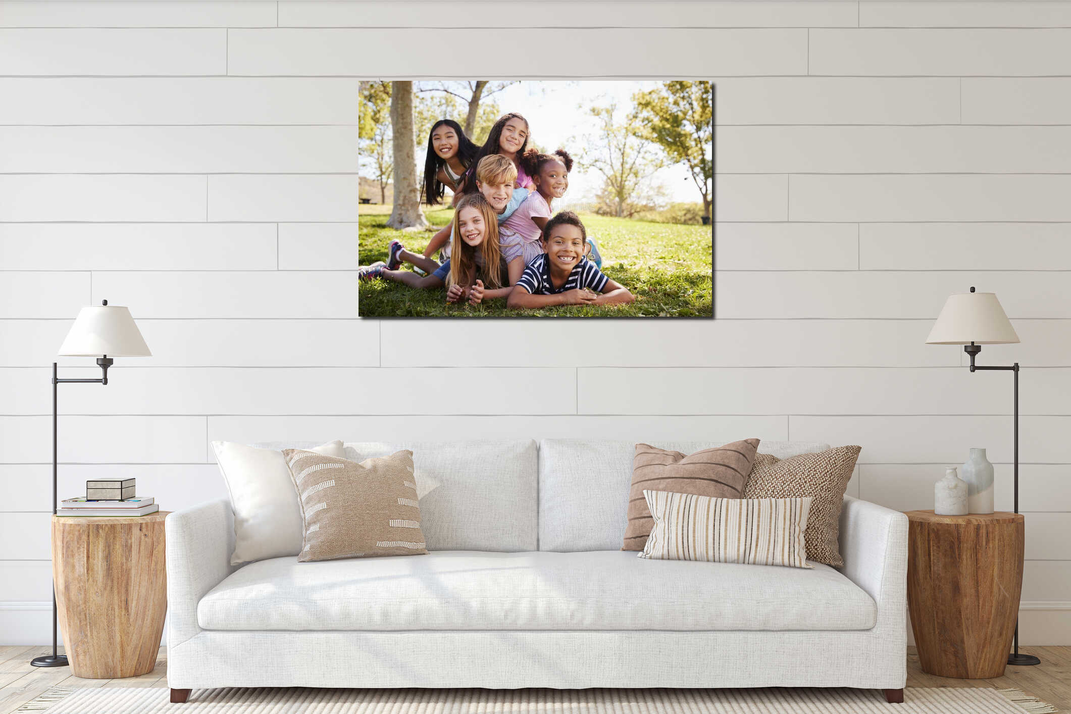 Canvas hanging interior mockup
