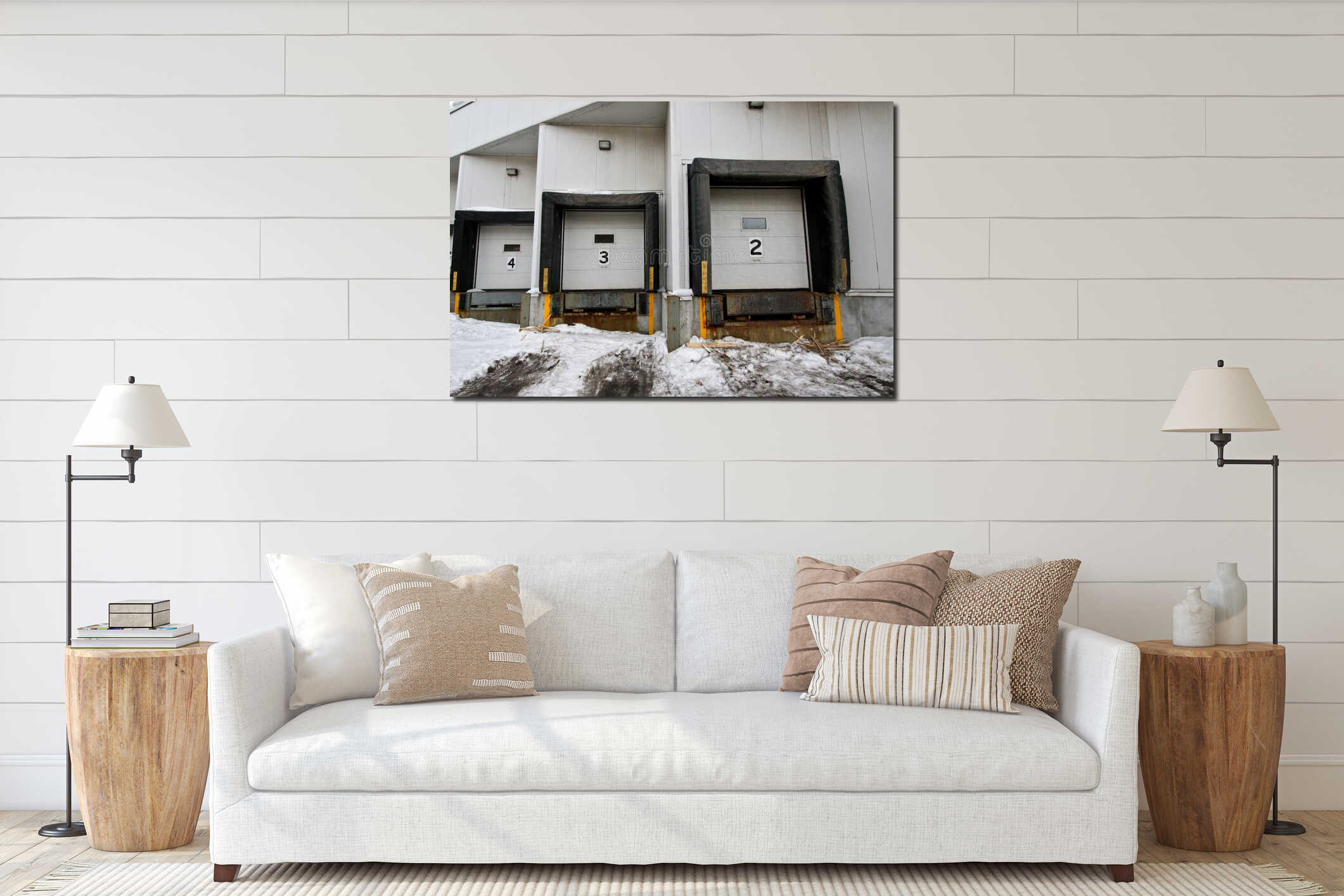 Canvas hanging interior mockup