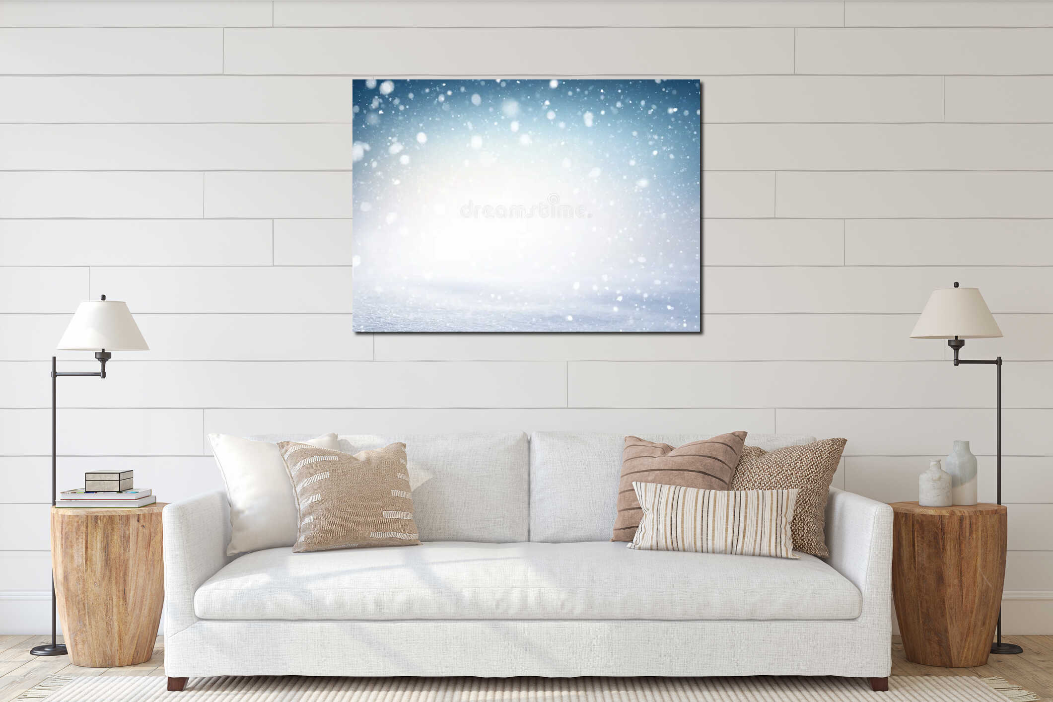 Canvas hanging interior mockup