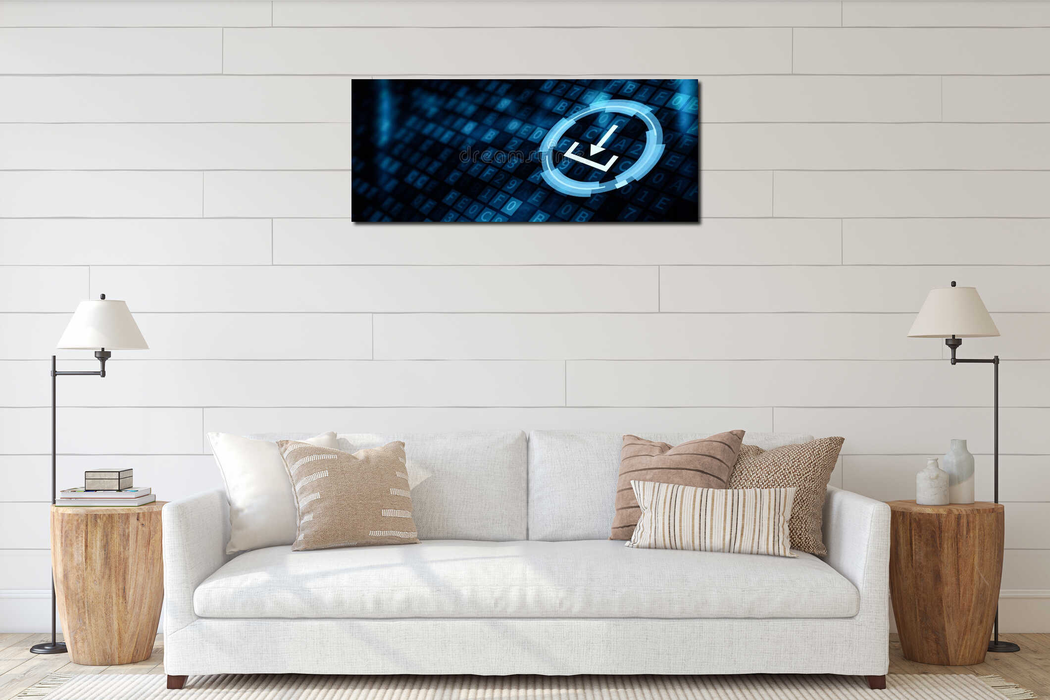 Canvas hanging interior mockup