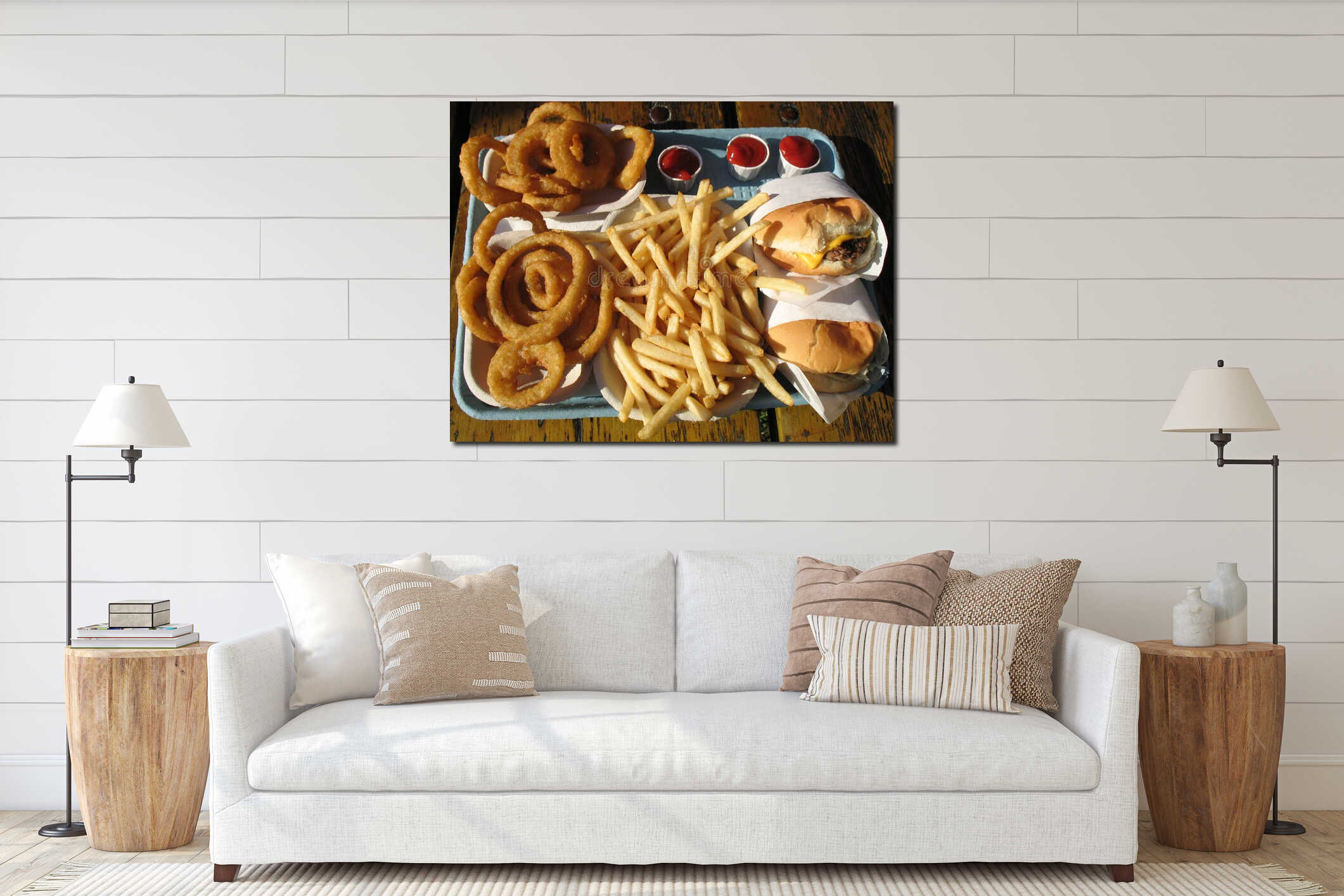 Canvas hanging interior mockup