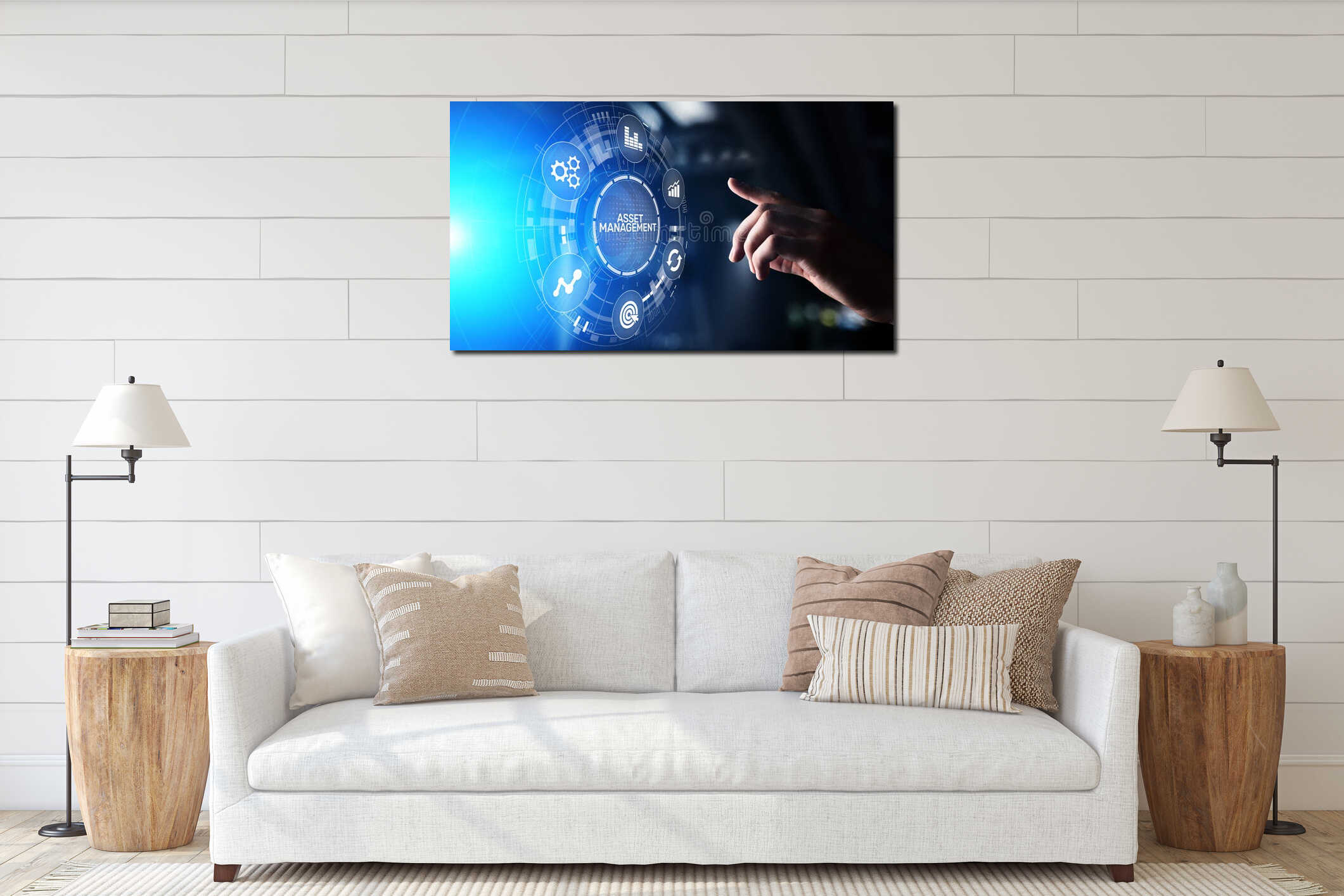 Canvas hanging interior mockup