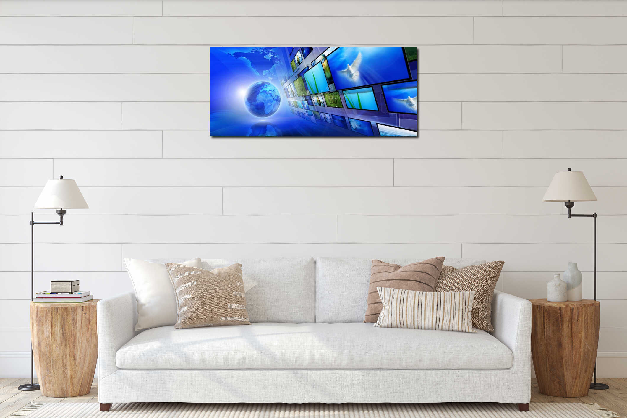 Canvas hanging interior mockup