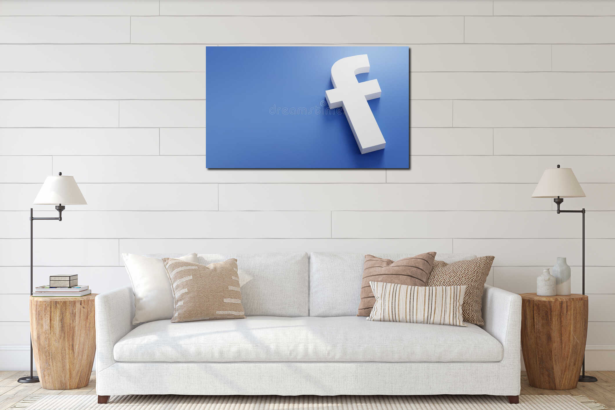 Canvas hanging interior mockup