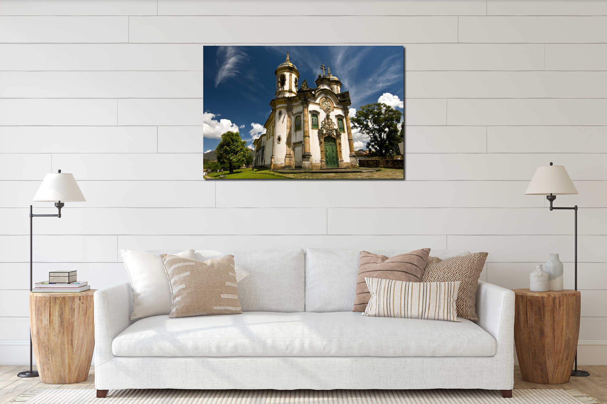 Canvas hanging interior mockup