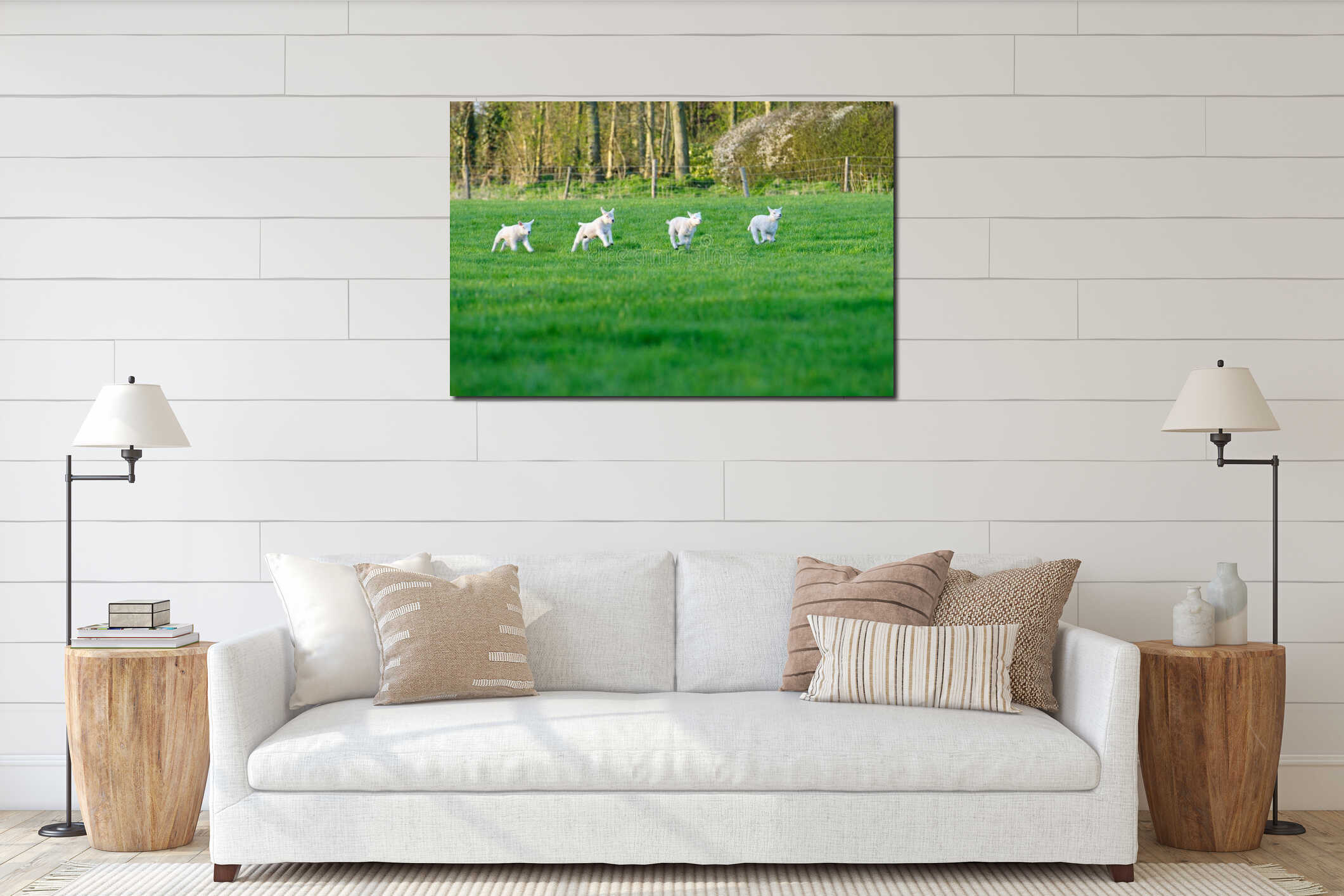 Canvas hanging interior mockup