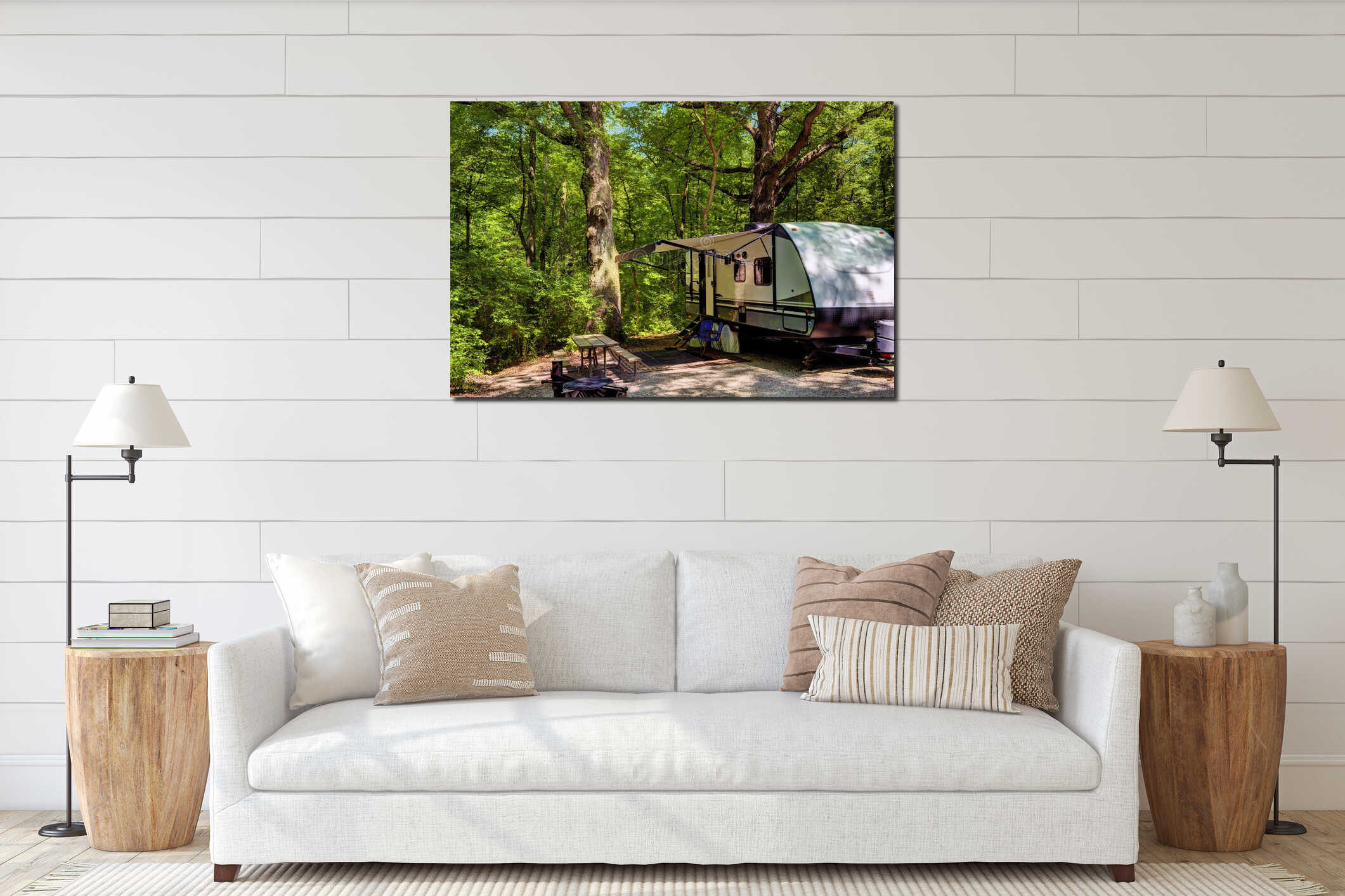 Canvas hanging interior mockup