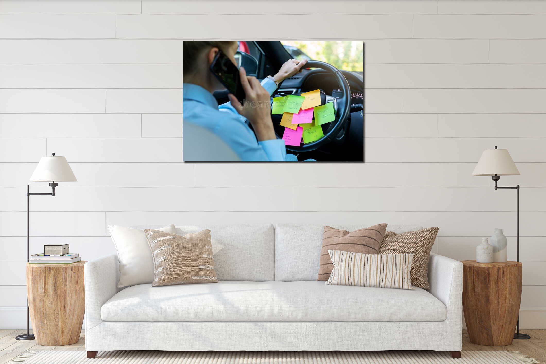 Canvas hanging interior mockup