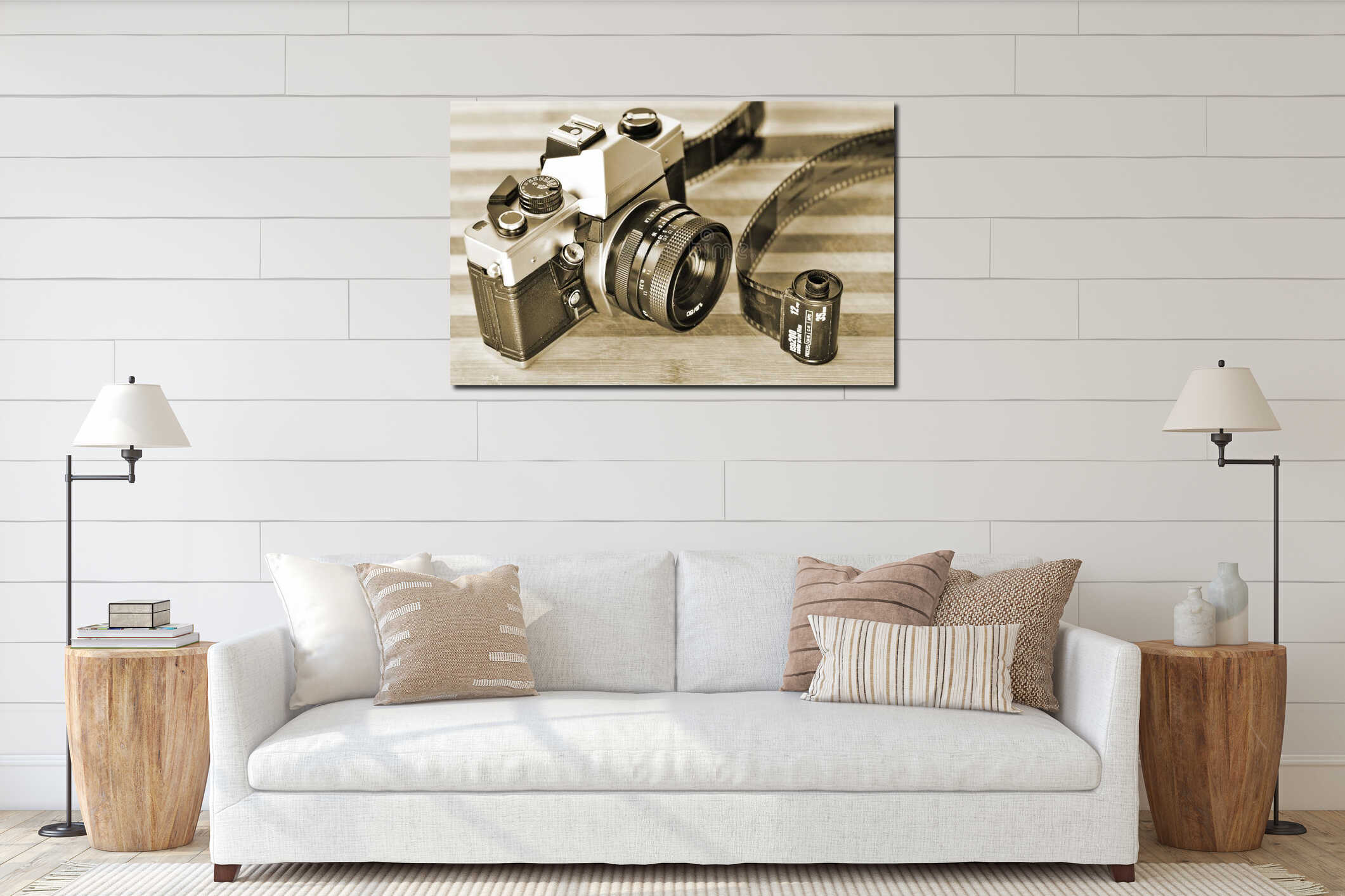 Canvas hanging interior mockup