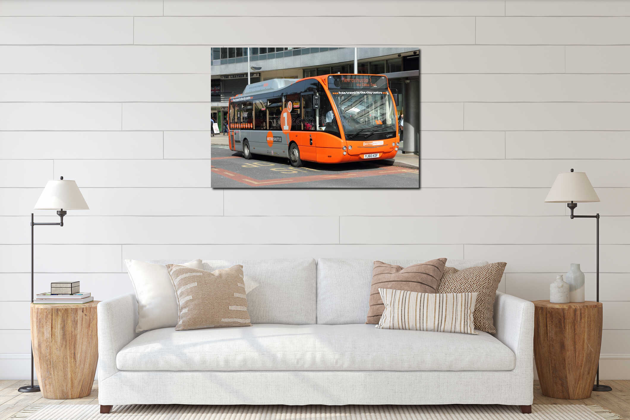 Canvas hanging interior mockup