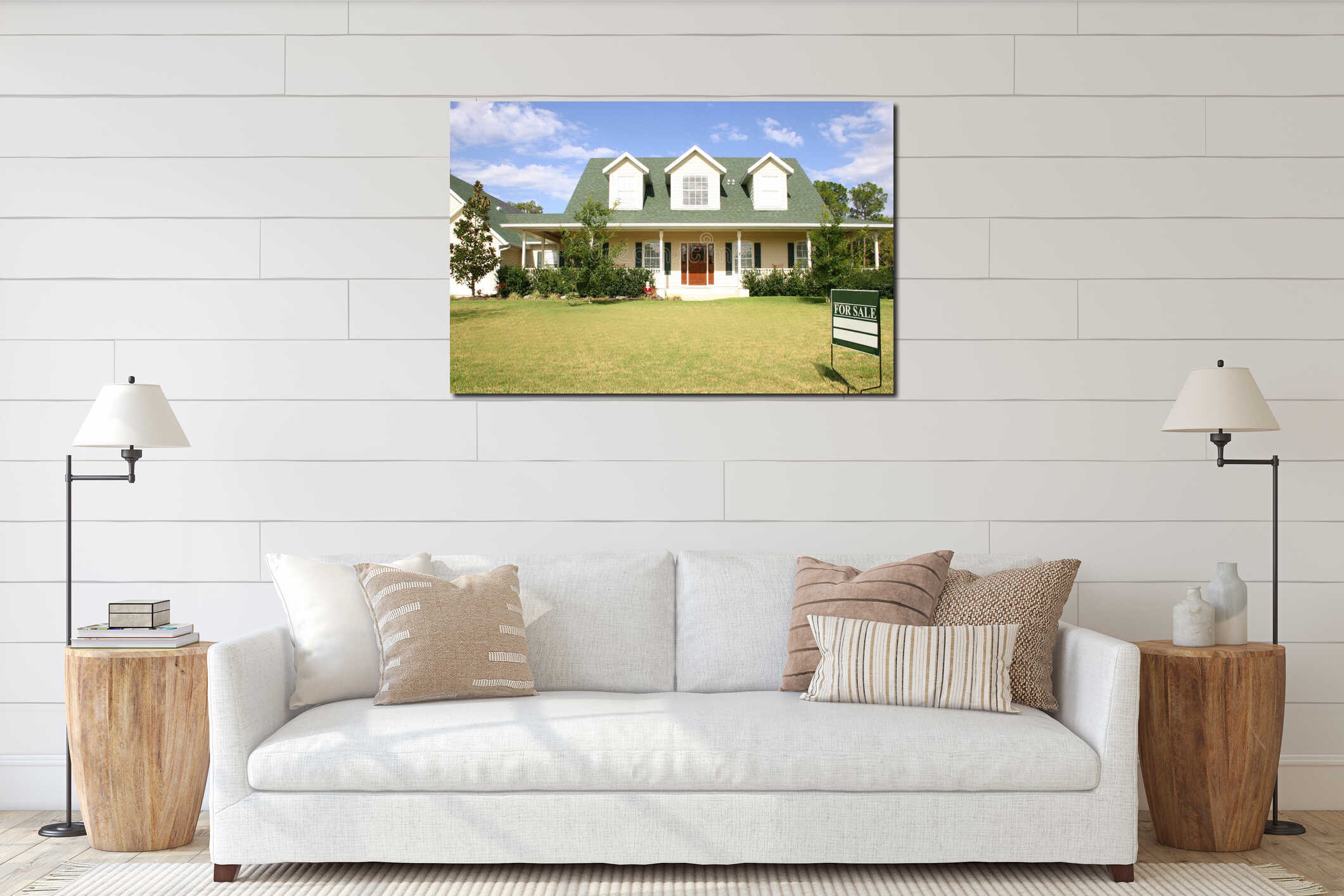 Canvas hanging interior mockup