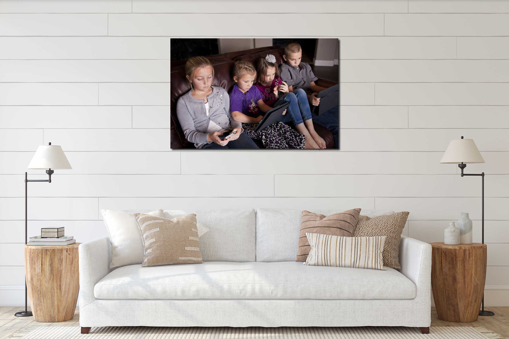 Canvas hanging interior mockup
