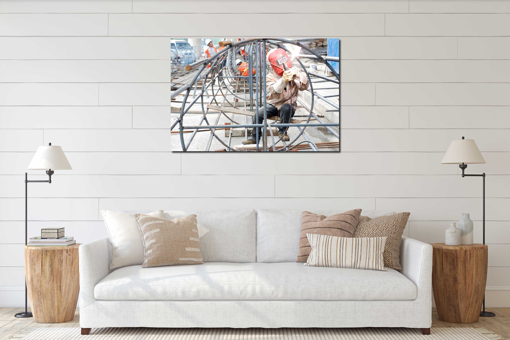 Canvas hanging interior mockup