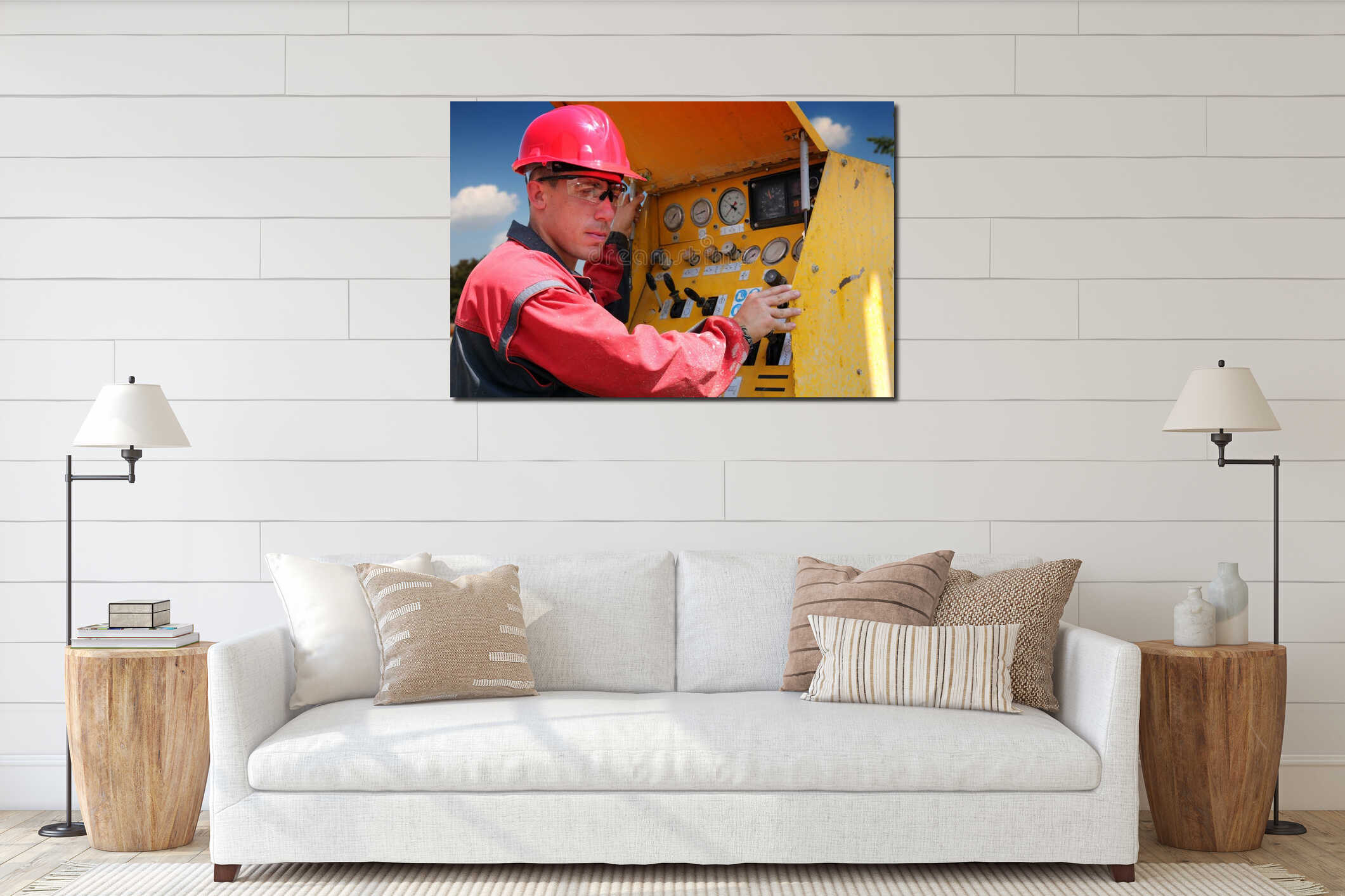 Canvas hanging interior mockup