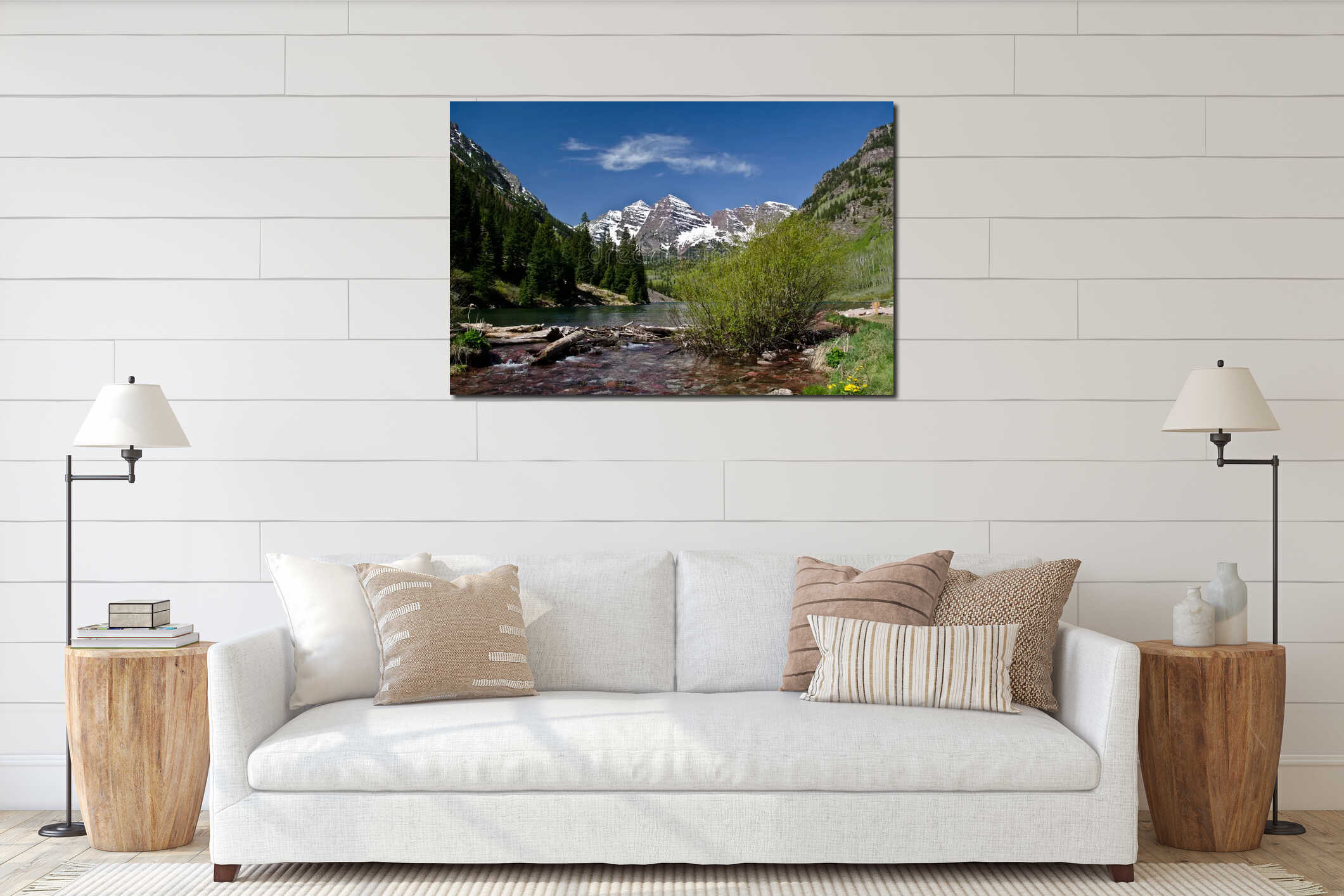Canvas hanging interior mockup
