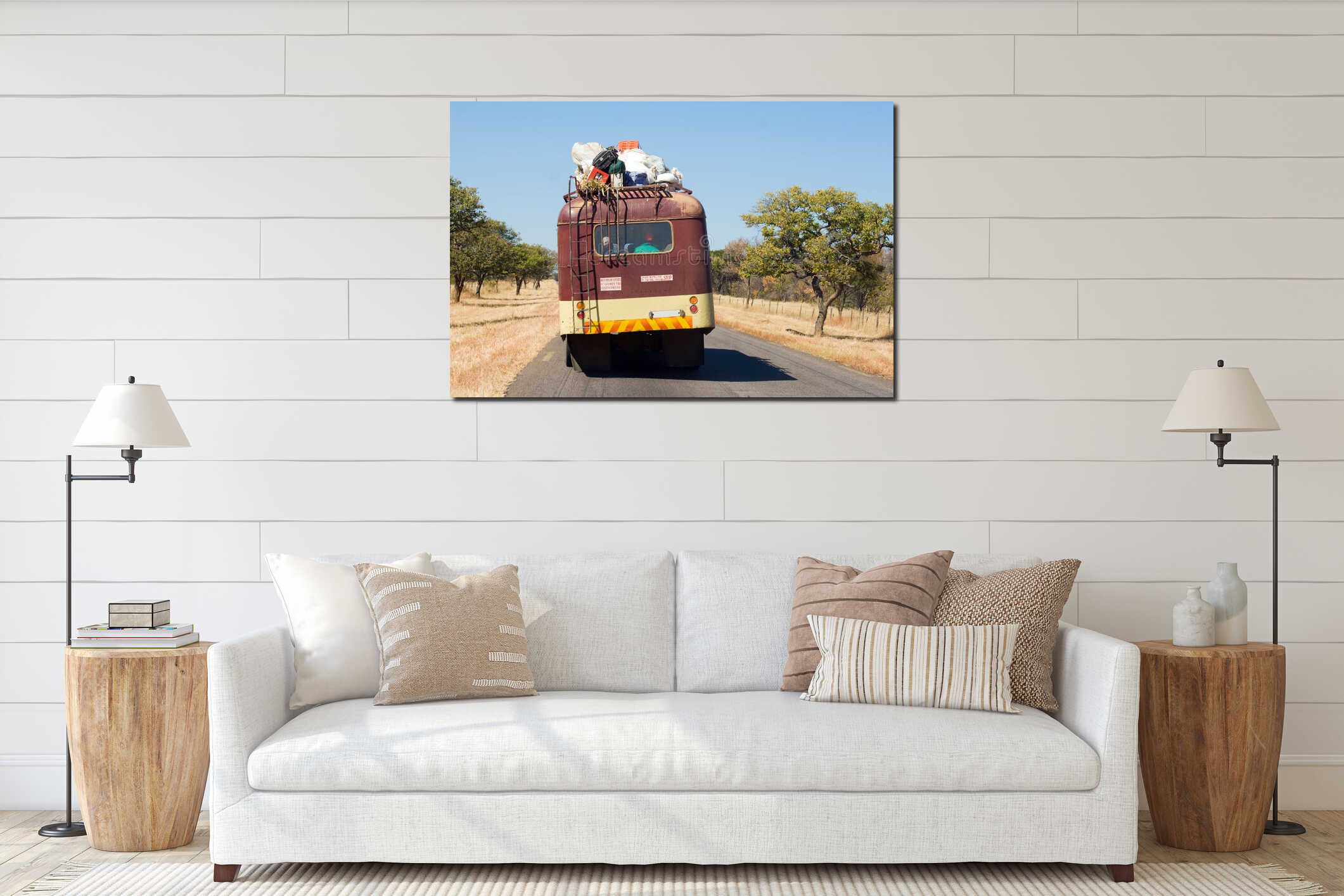Canvas hanging interior mockup