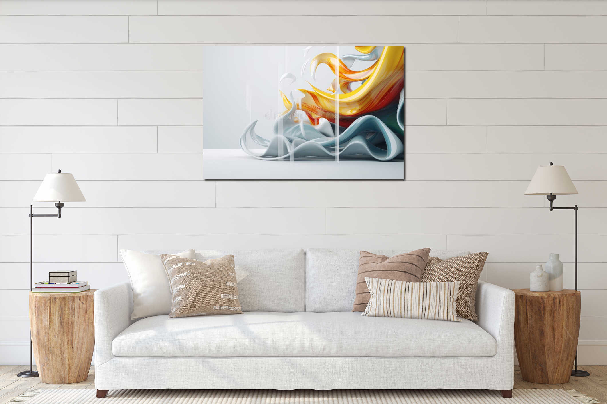 Canvas hanging interior mockup