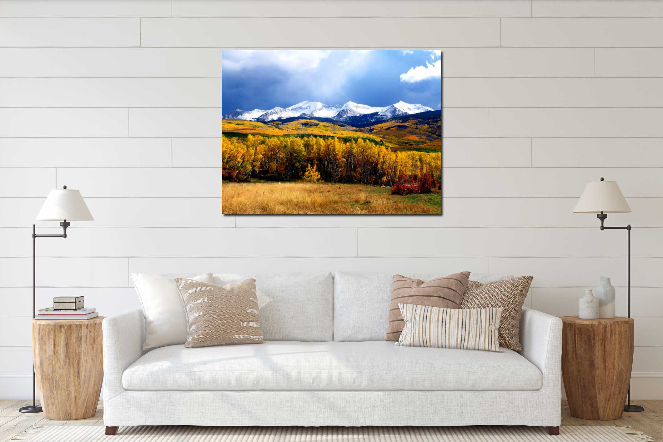 Canvas hanging interior mockup