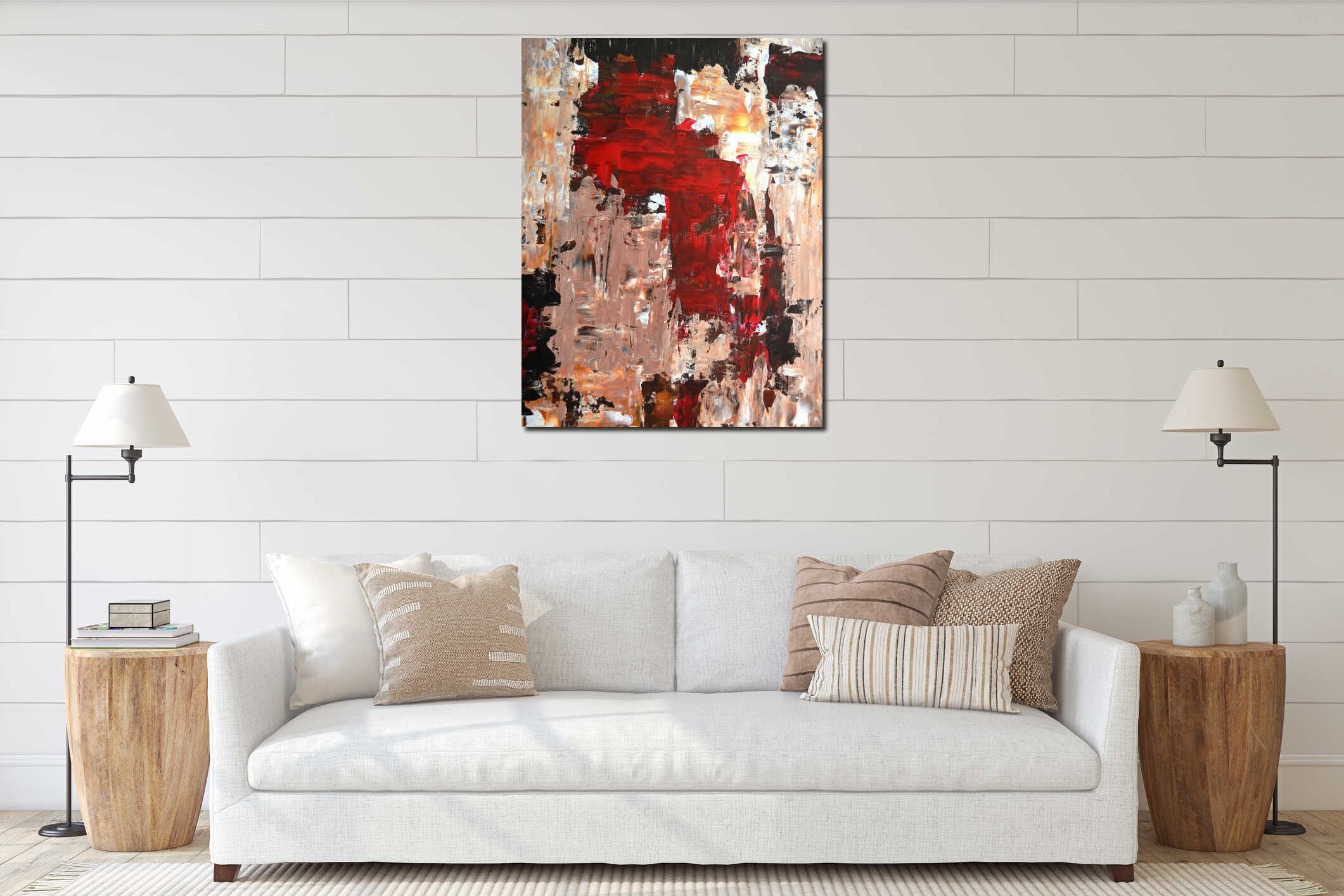 Canvas hanging interior mockup