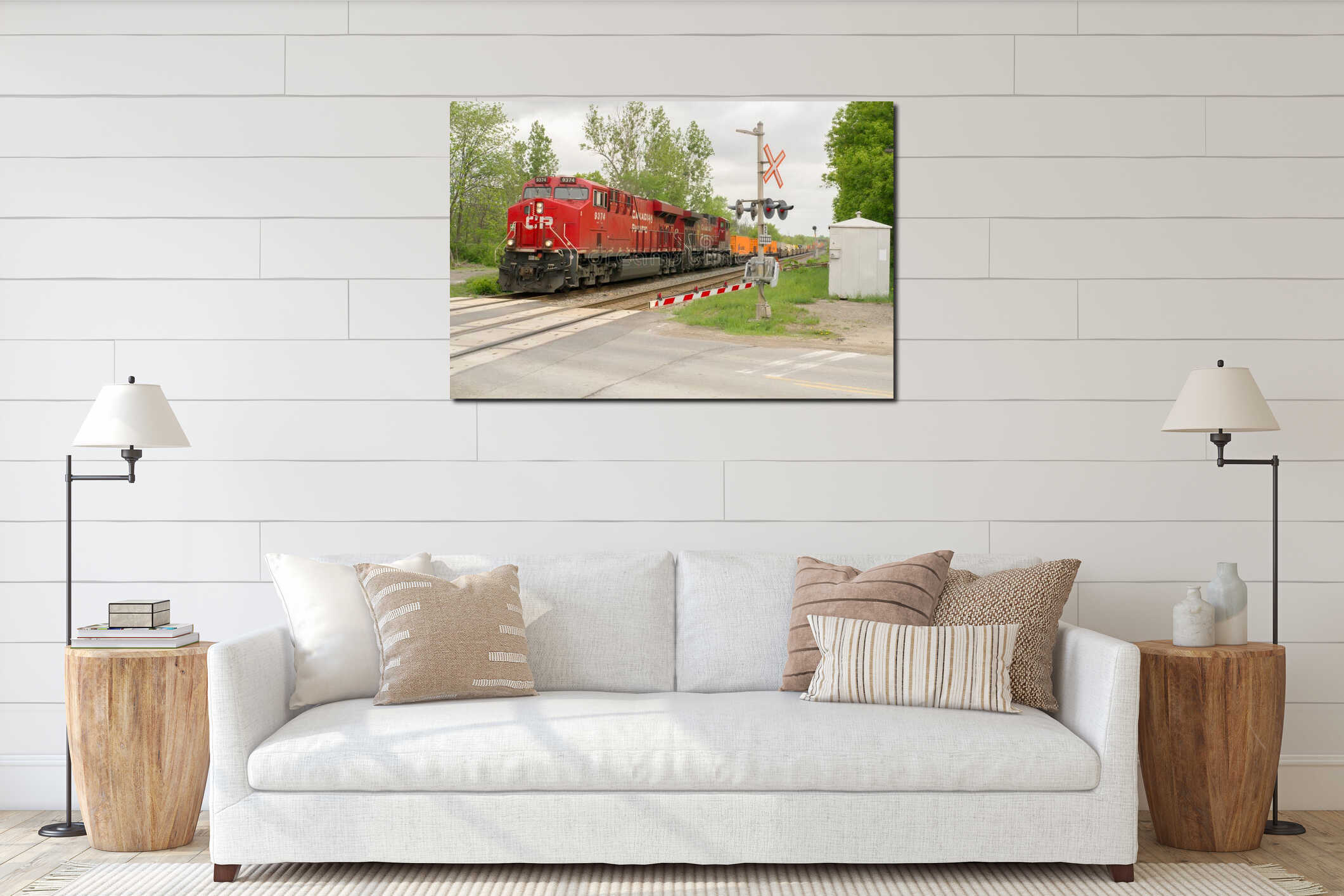 Canvas hanging interior mockup