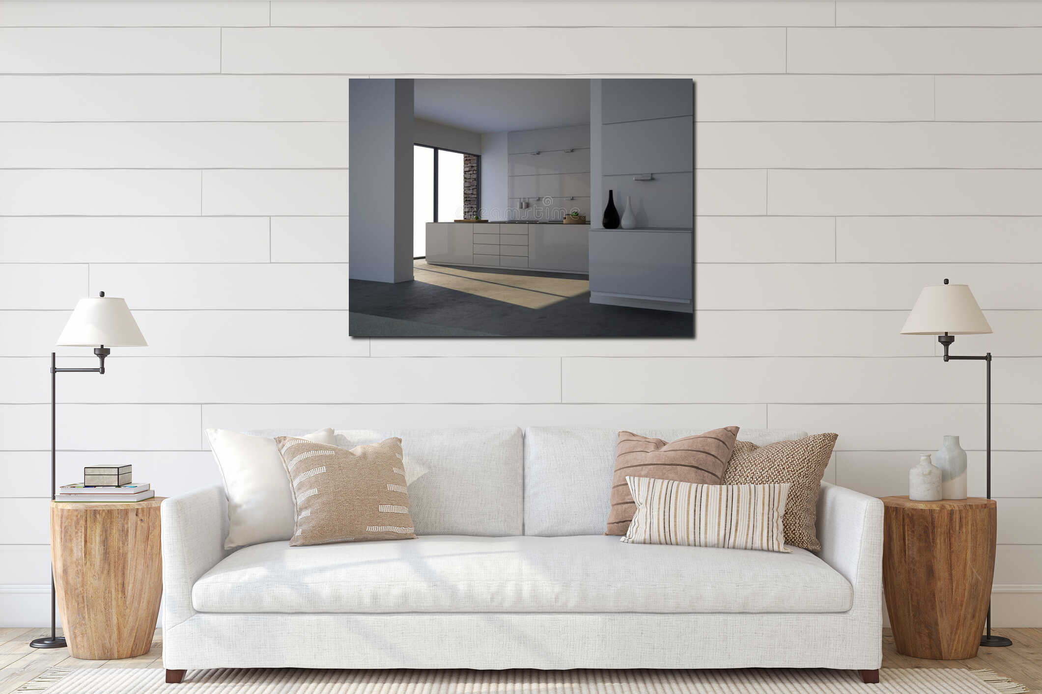 Canvas hanging interior mockup