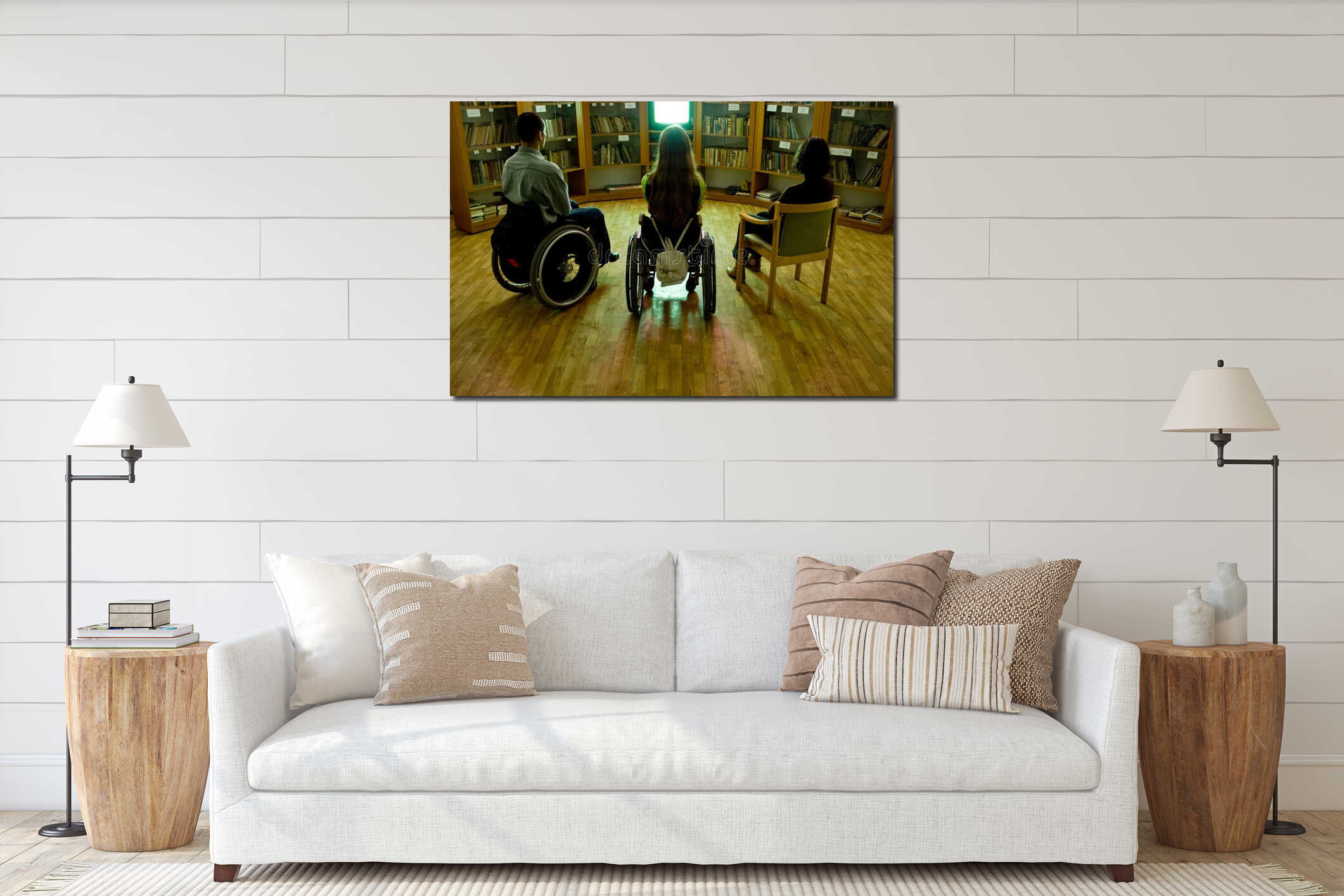 Canvas hanging interior mockup