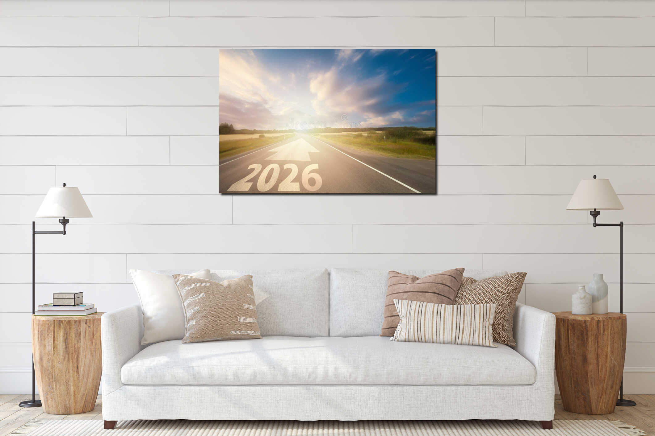 Canvas hanging interior mockup