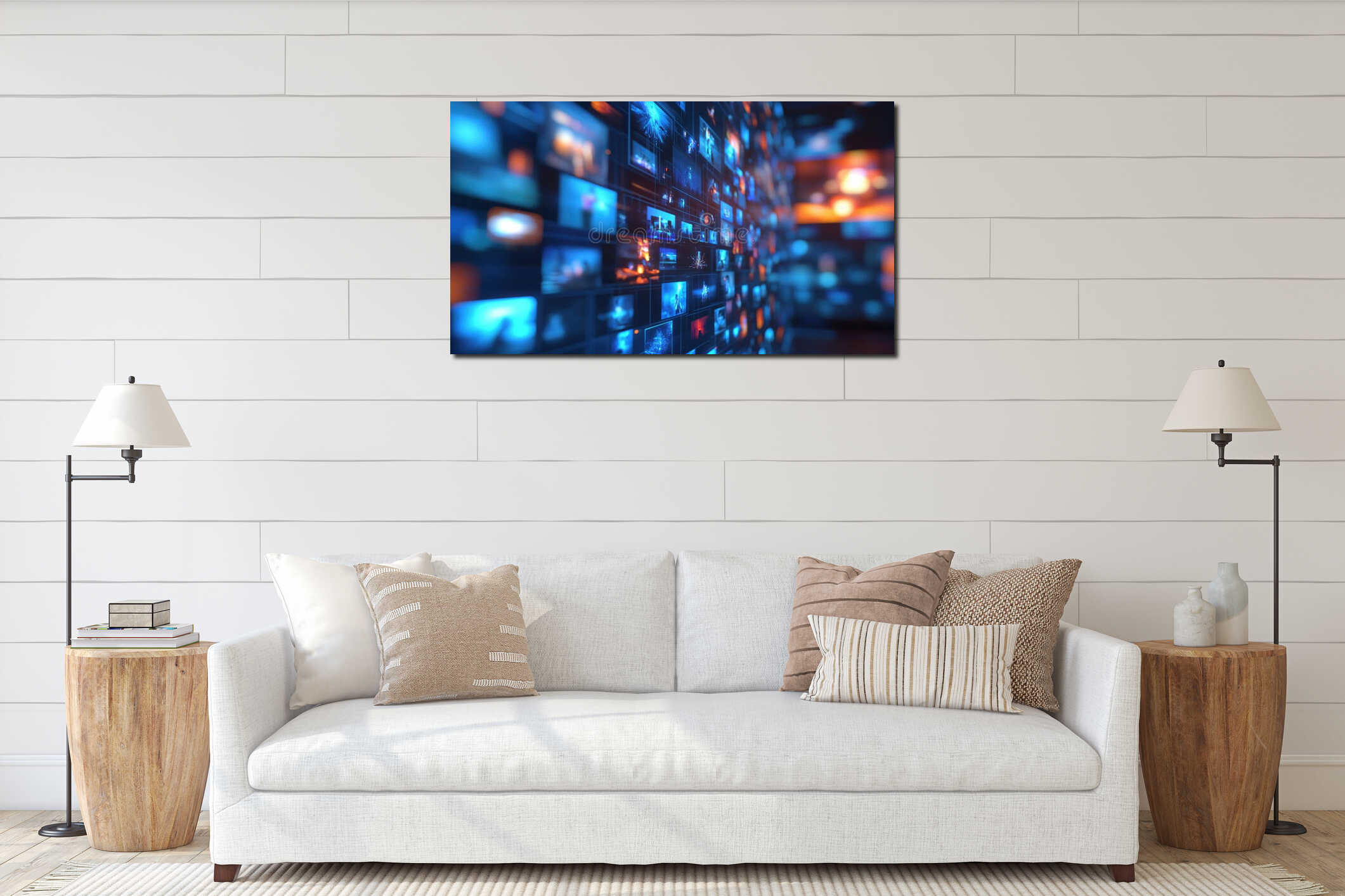 Canvas hanging interior mockup