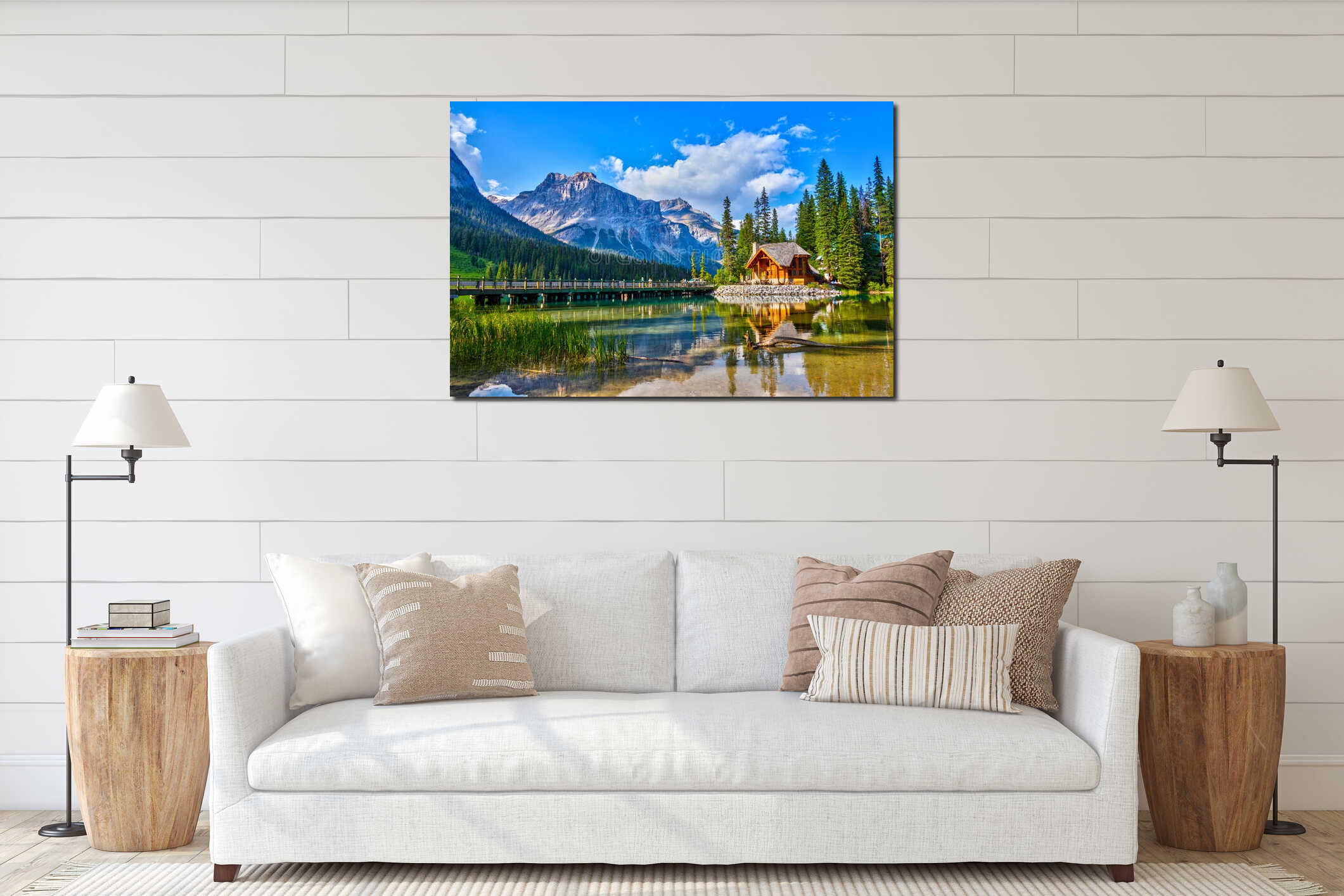 Canvas hanging interior mockup