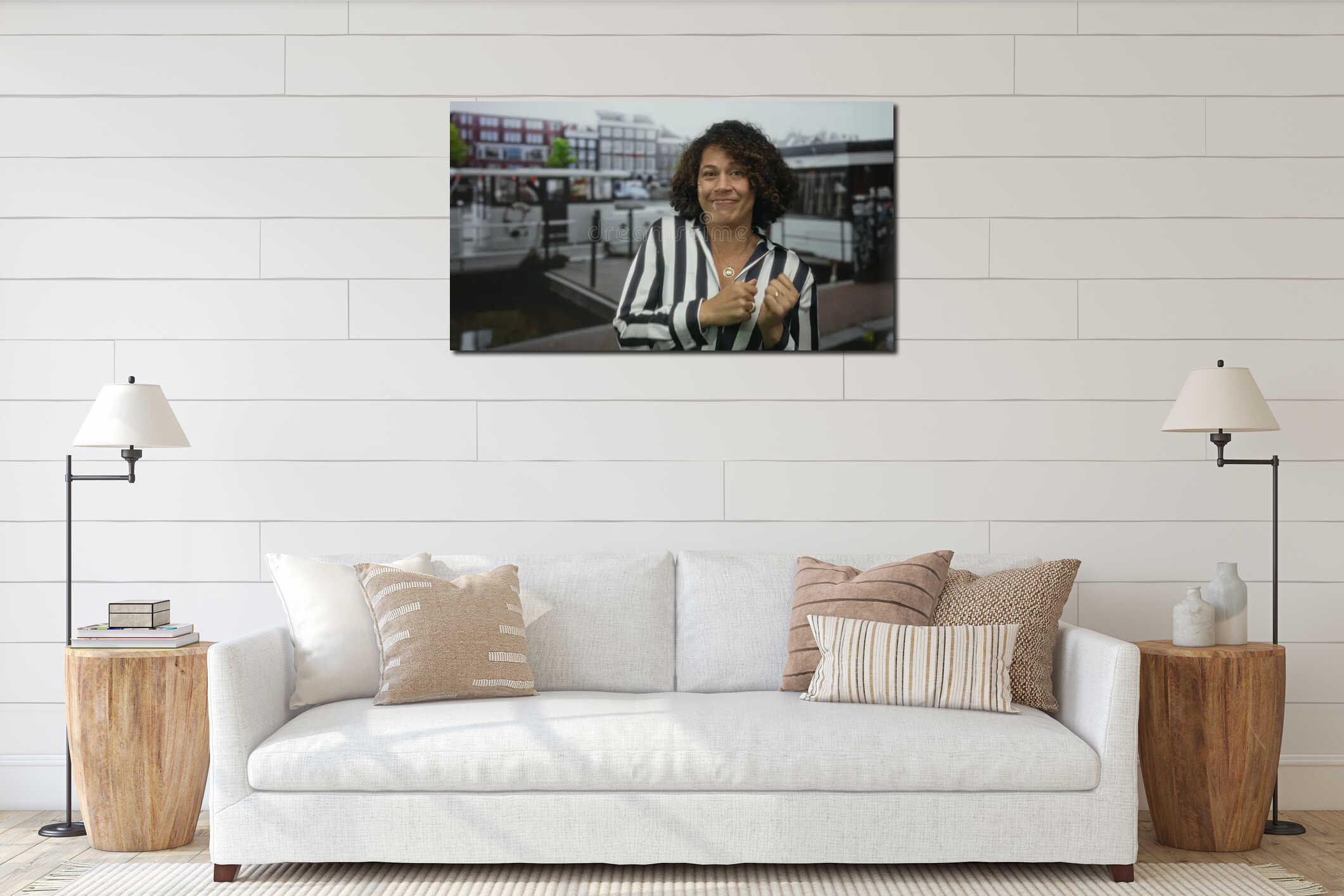 Canvas hanging interior mockup