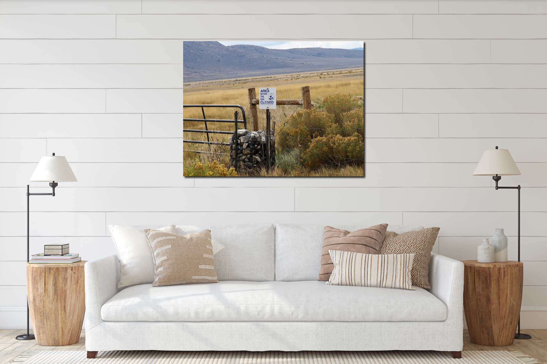 Canvas hanging interior mockup