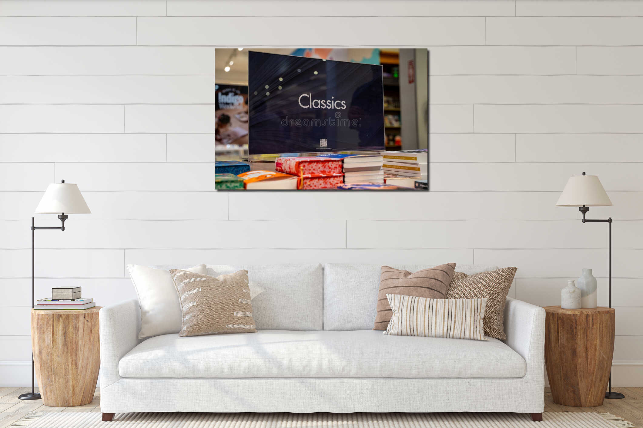 Canvas hanging interior mockup