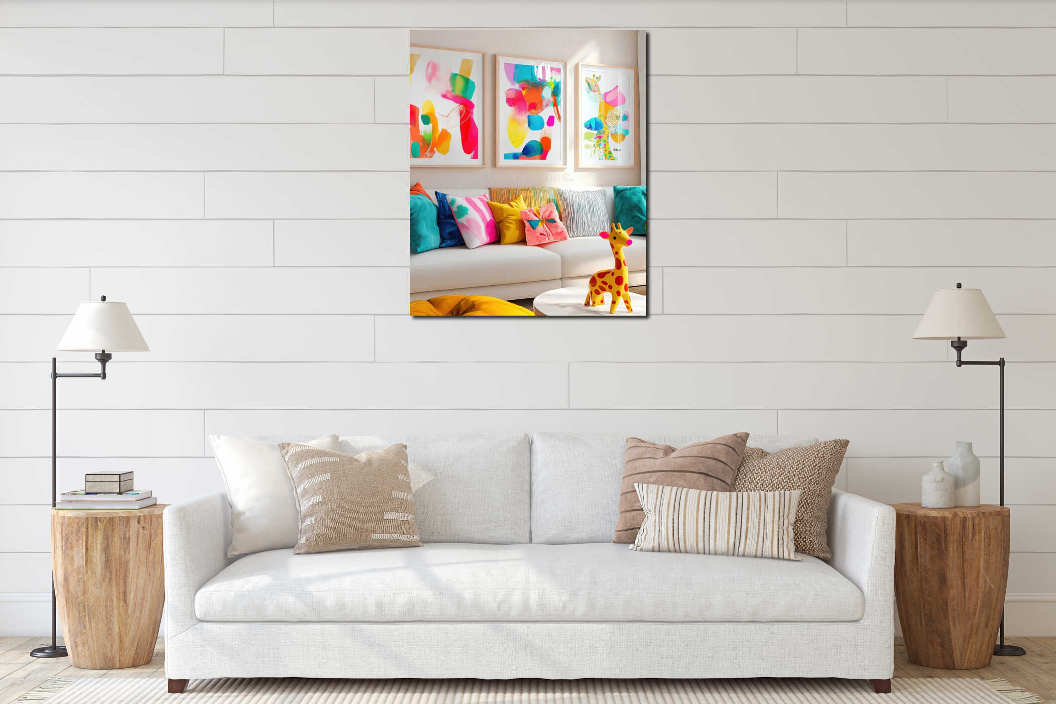 Canvas hanging interior mockup