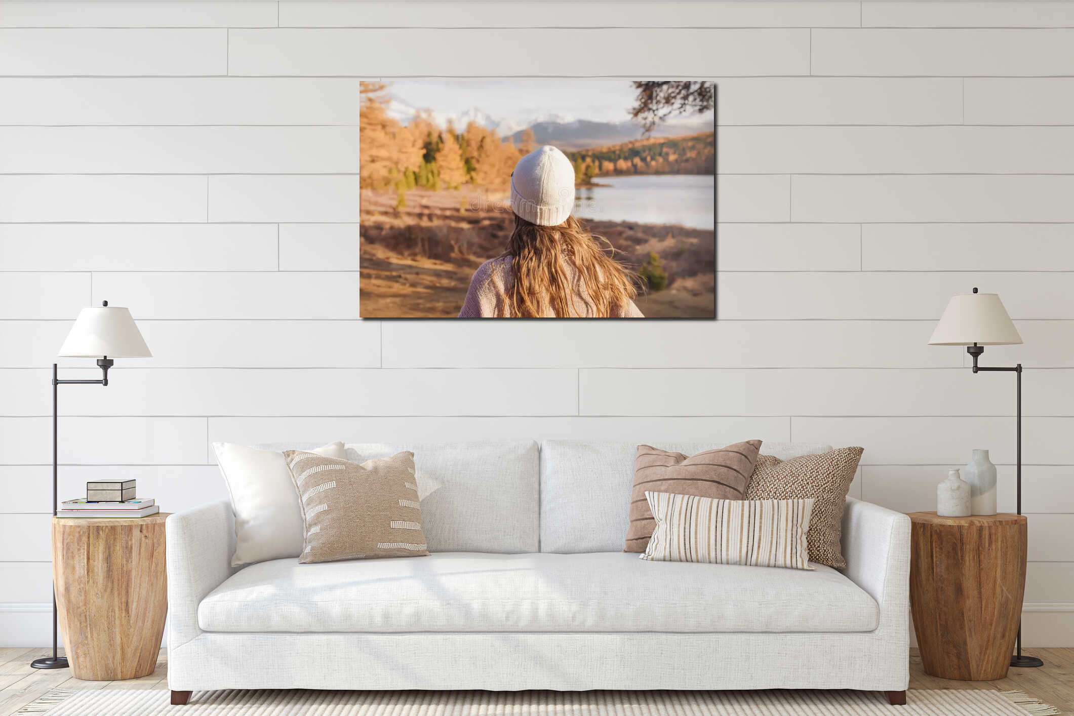 Canvas hanging interior mockup