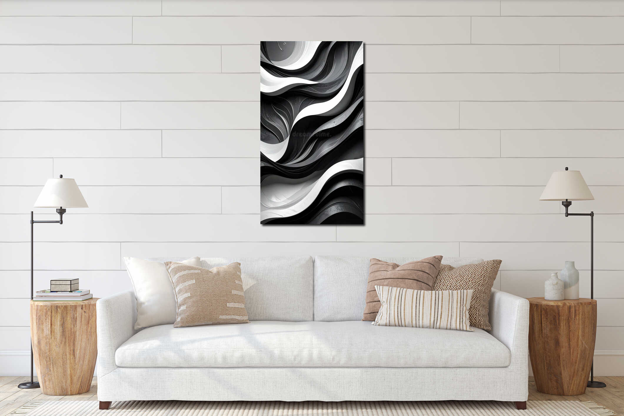 Canvas hanging interior mockup