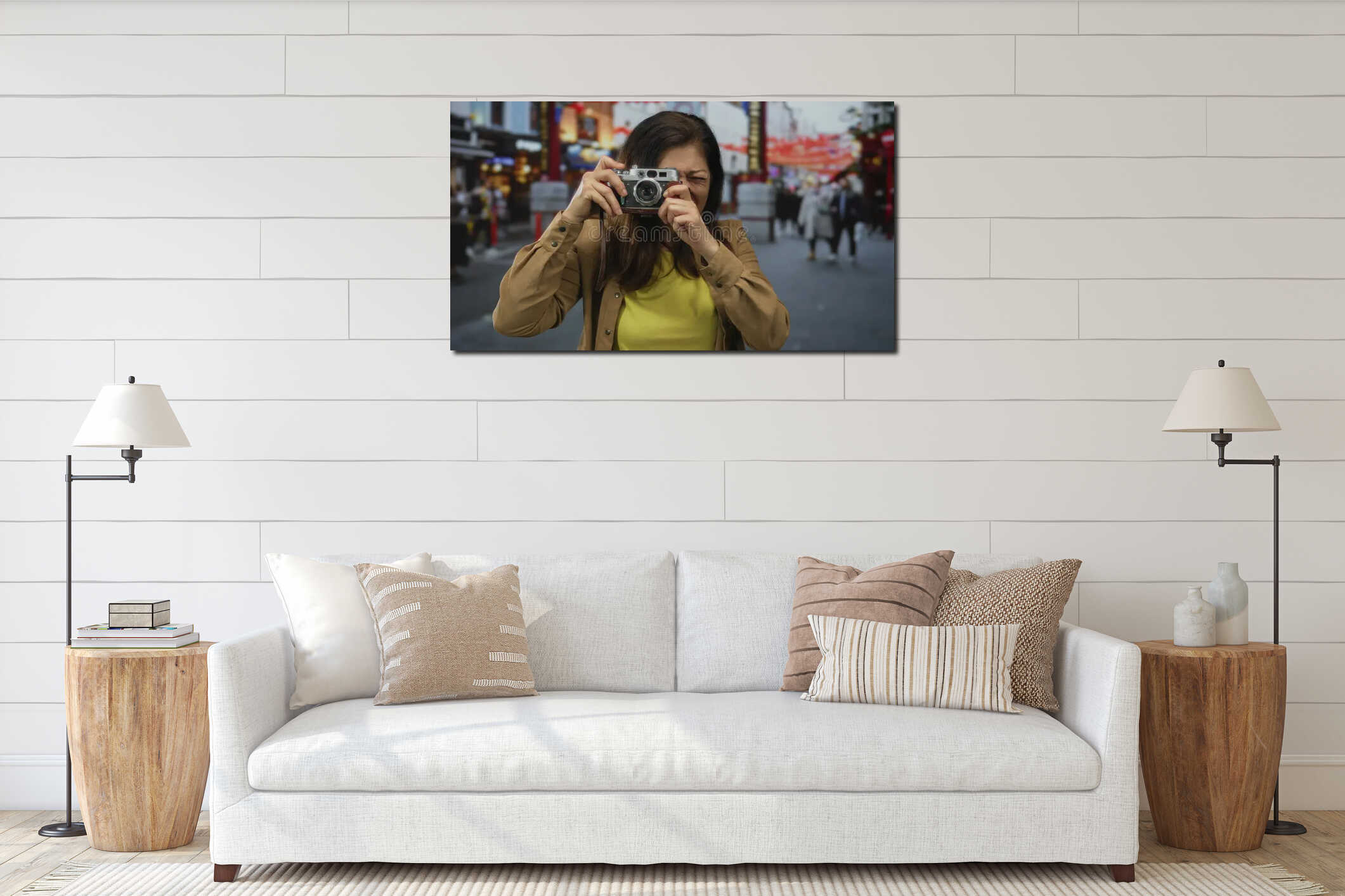 Canvas hanging interior mockup