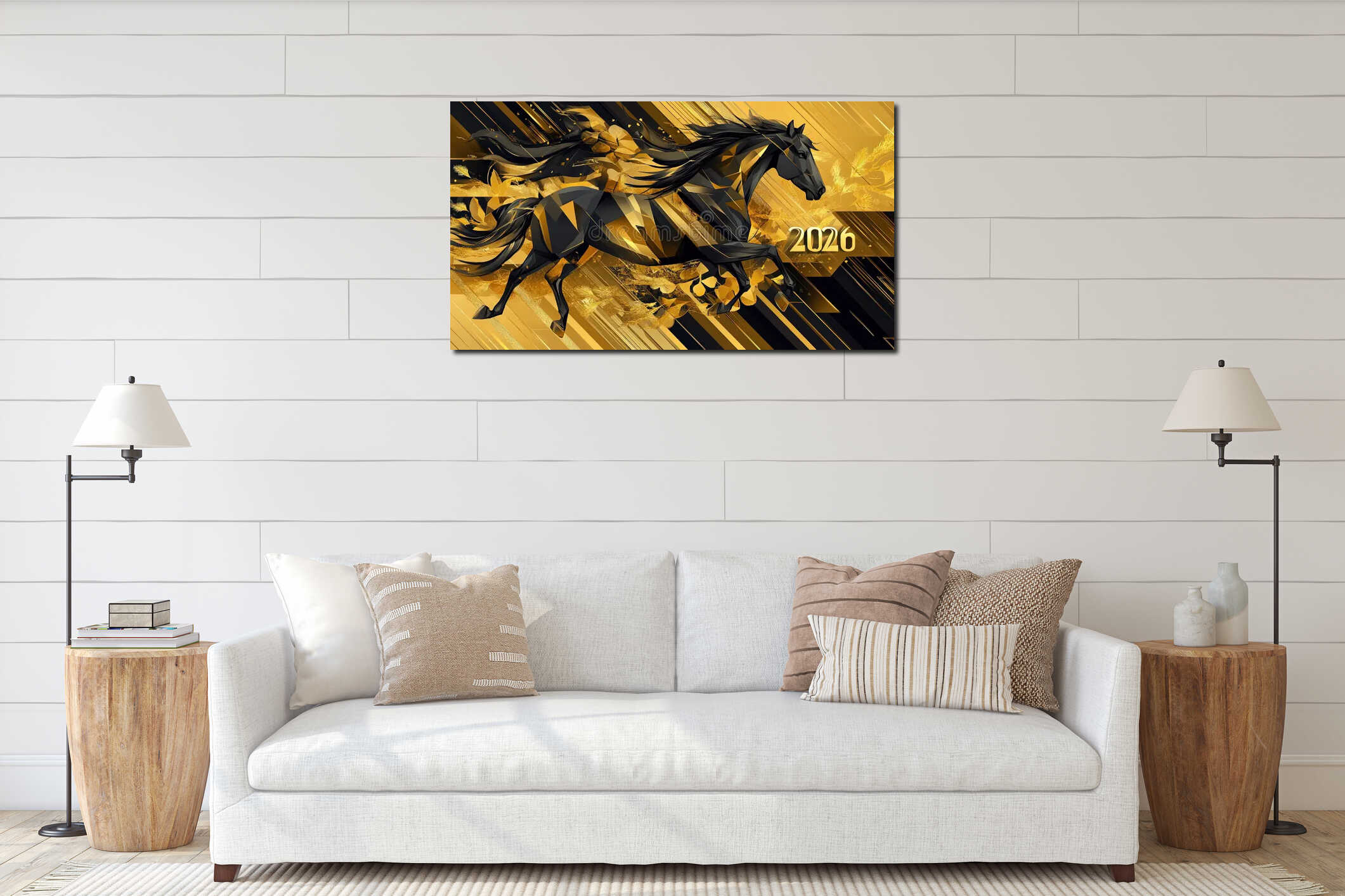 Canvas hanging interior mockup