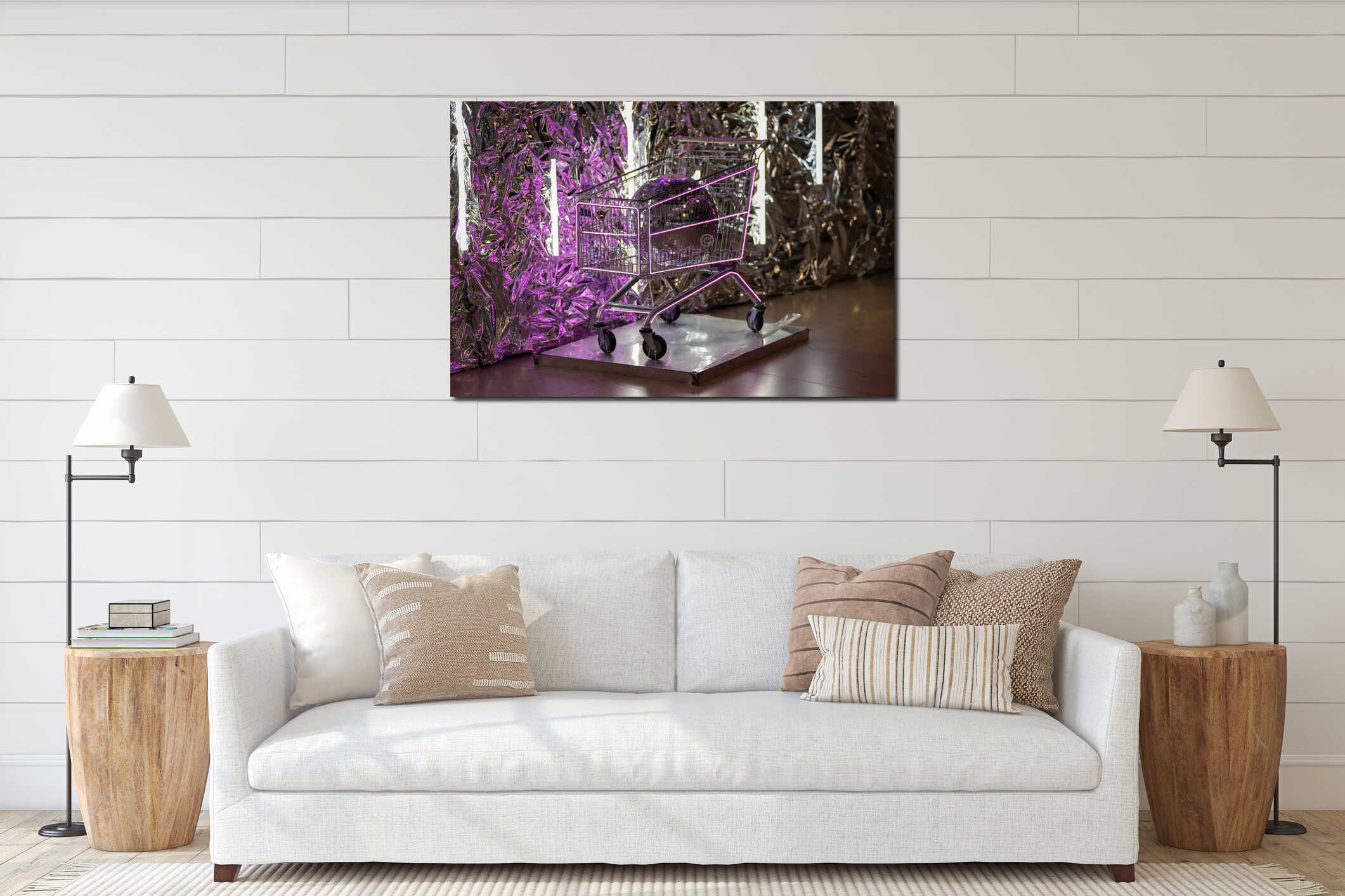 Canvas hanging interior mockup