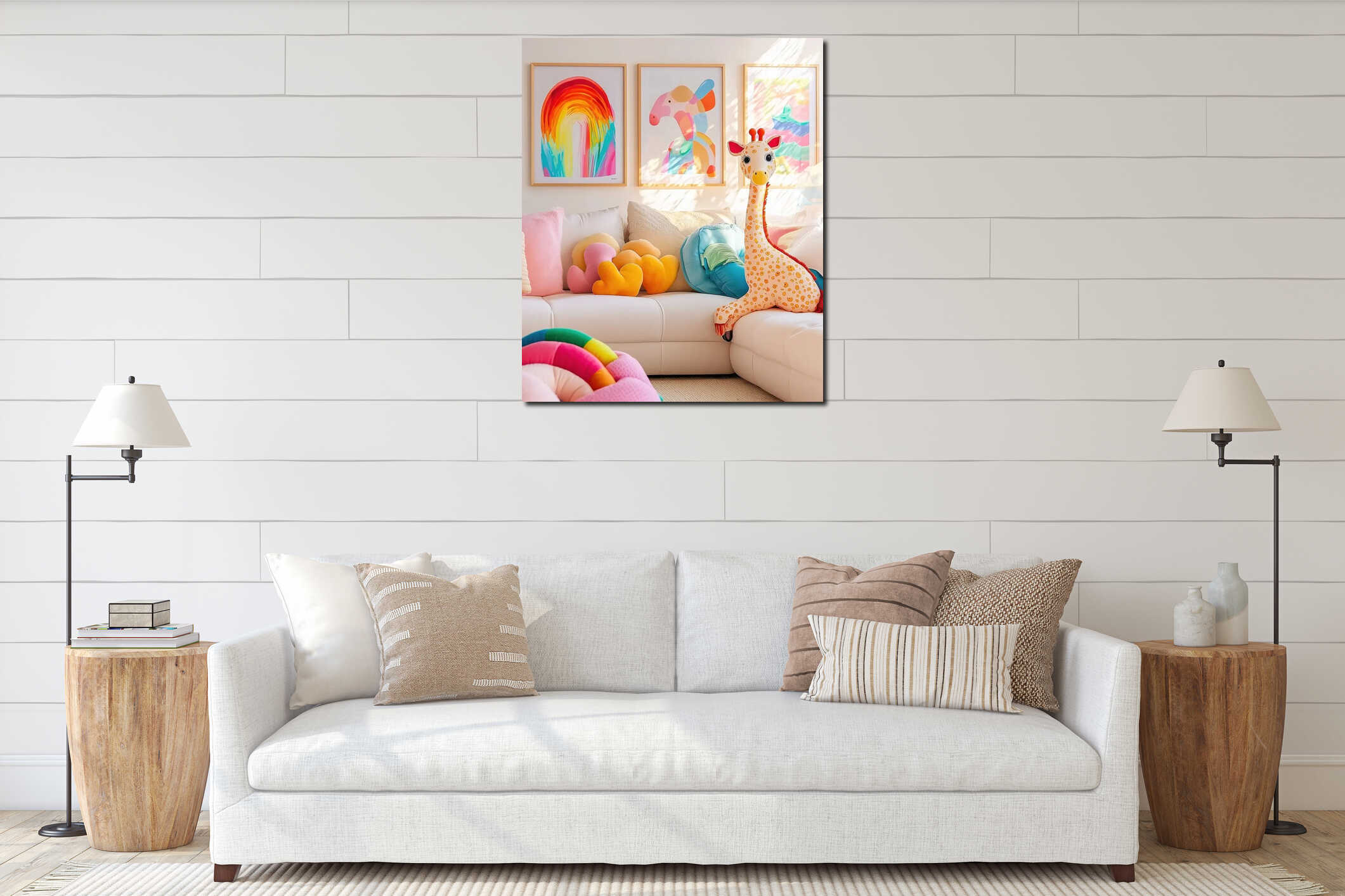 Canvas hanging interior mockup