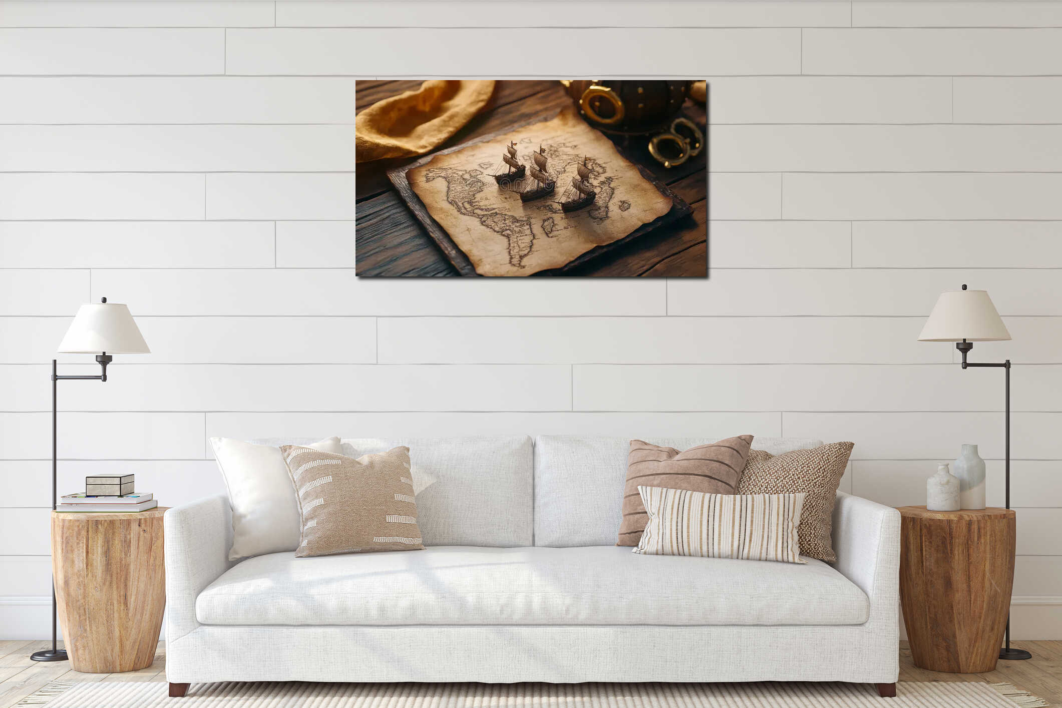 Canvas hanging interior mockup