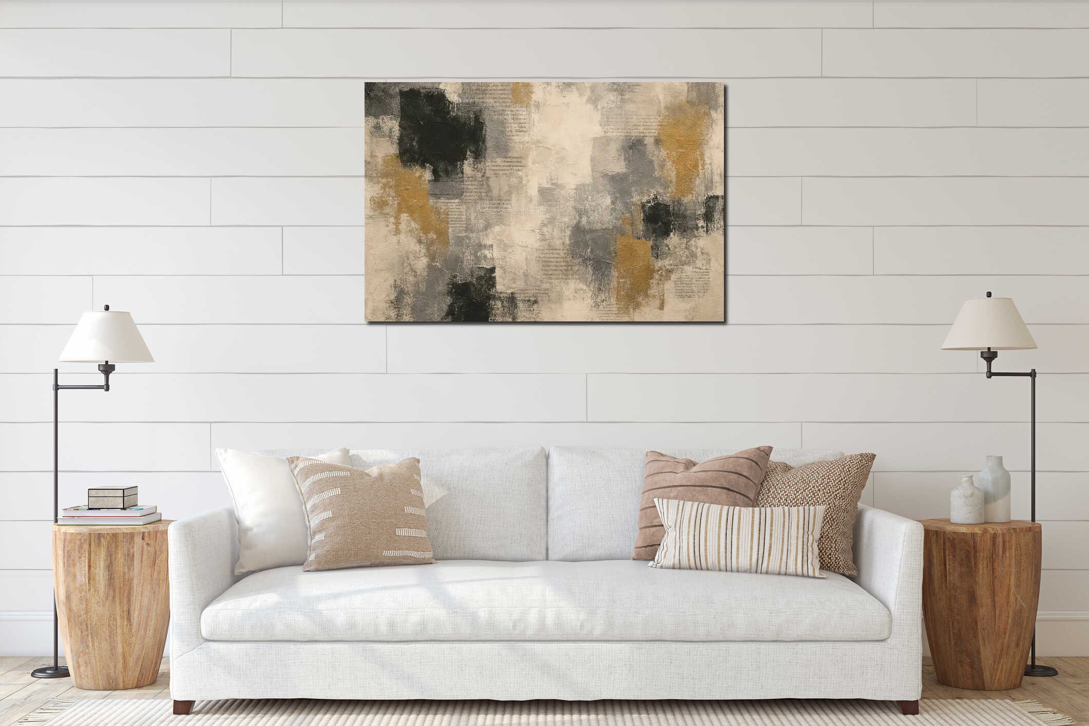 Canvas hanging interior mockup