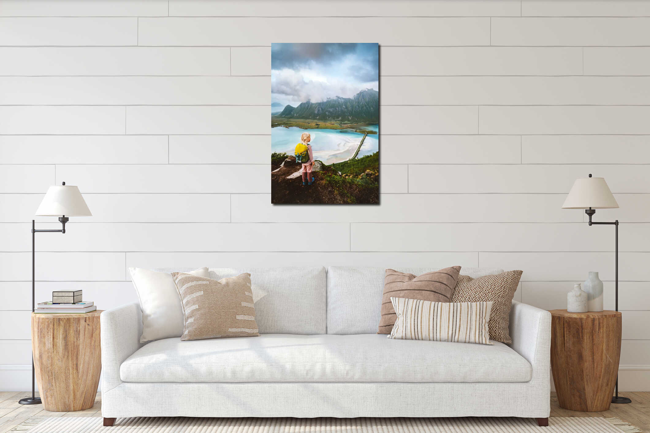 Canvas hanging interior mockup