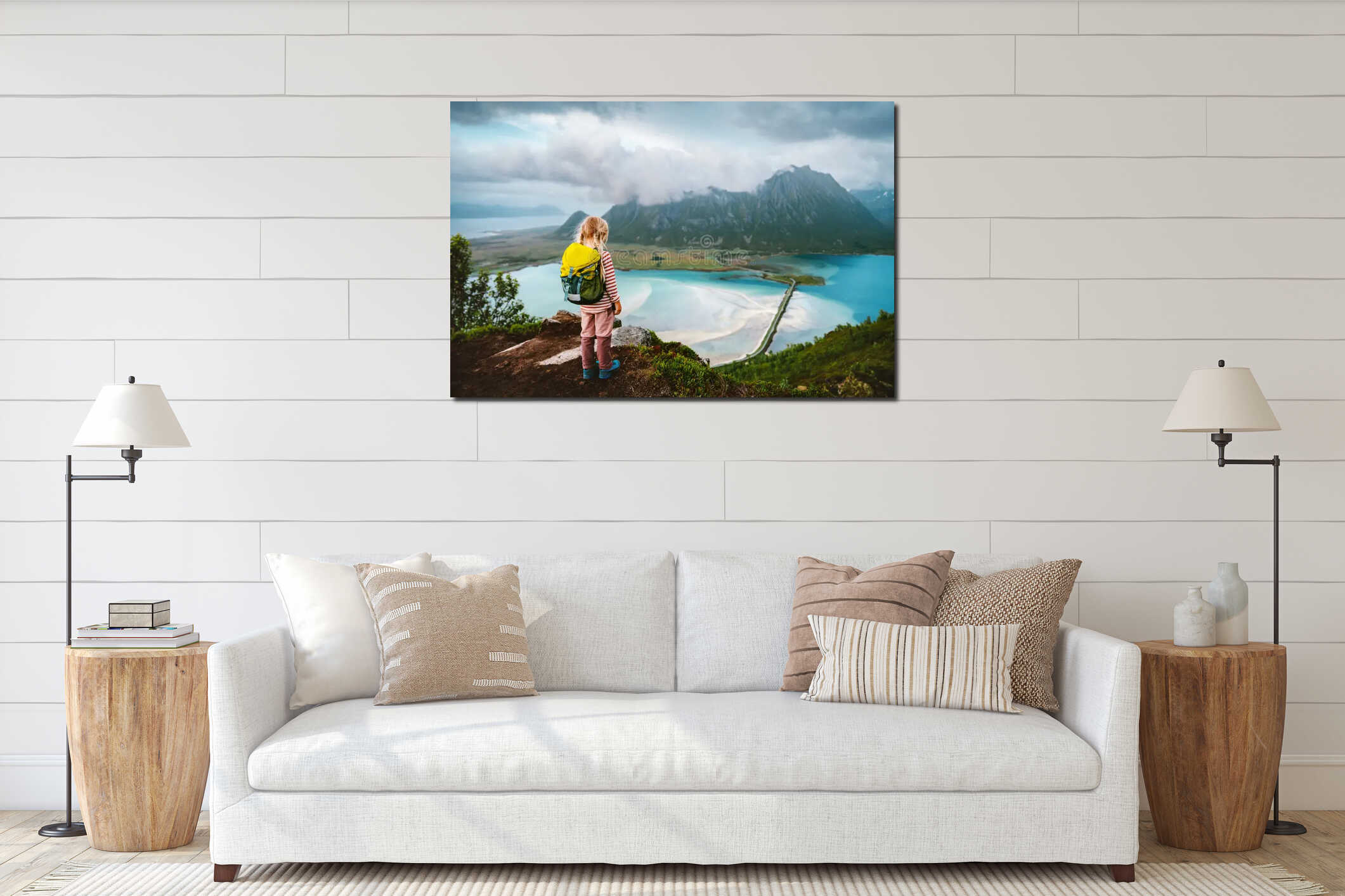 Canvas hanging interior mockup